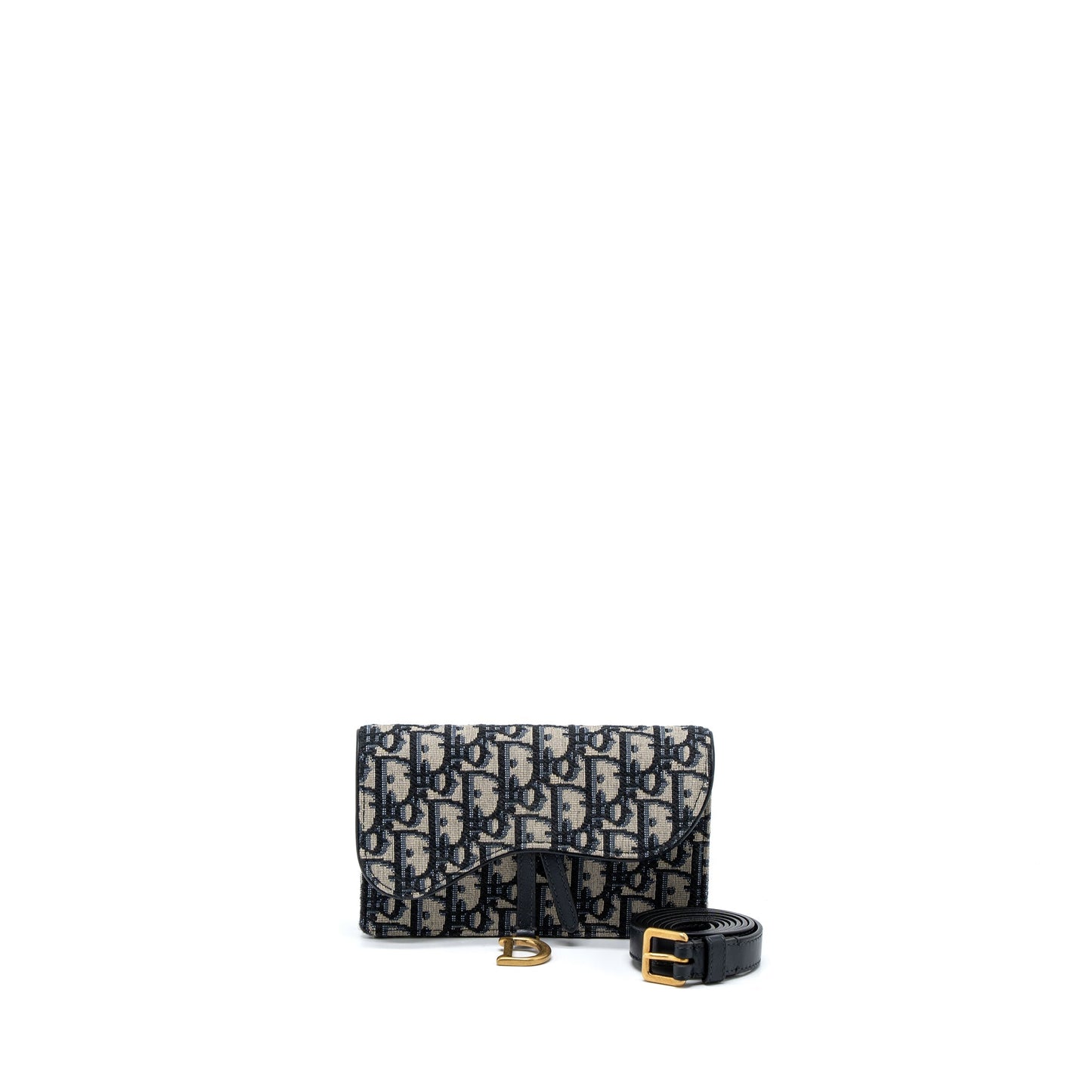 Dior Saddle Belt Pouch Blue Oblique Jacquard Canvas
