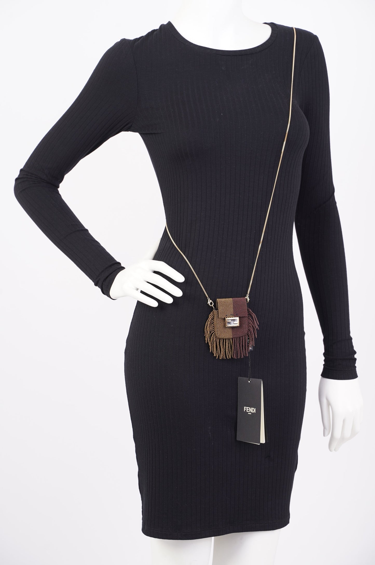 Fendi Pico Baguette Dark Brown / Soft Gold Mini