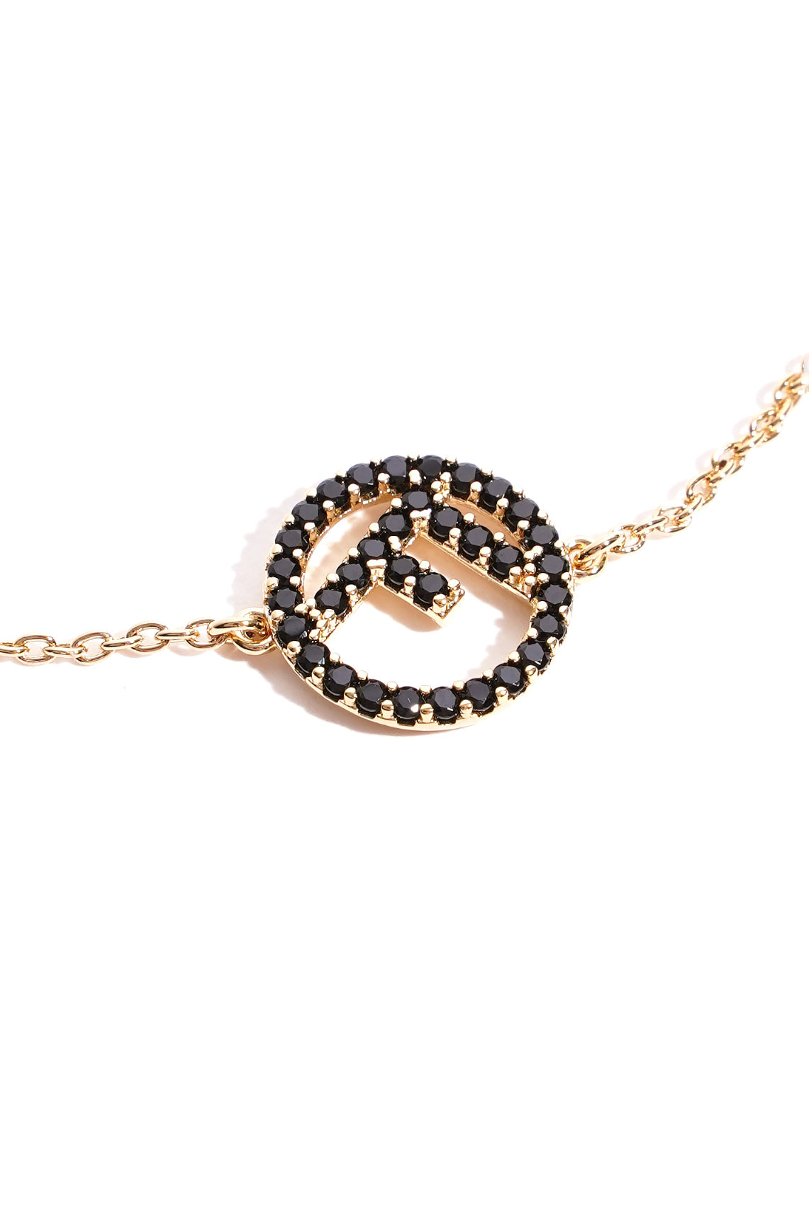 Fendi F Bracelet Golden Finish Metal / Rhinestones