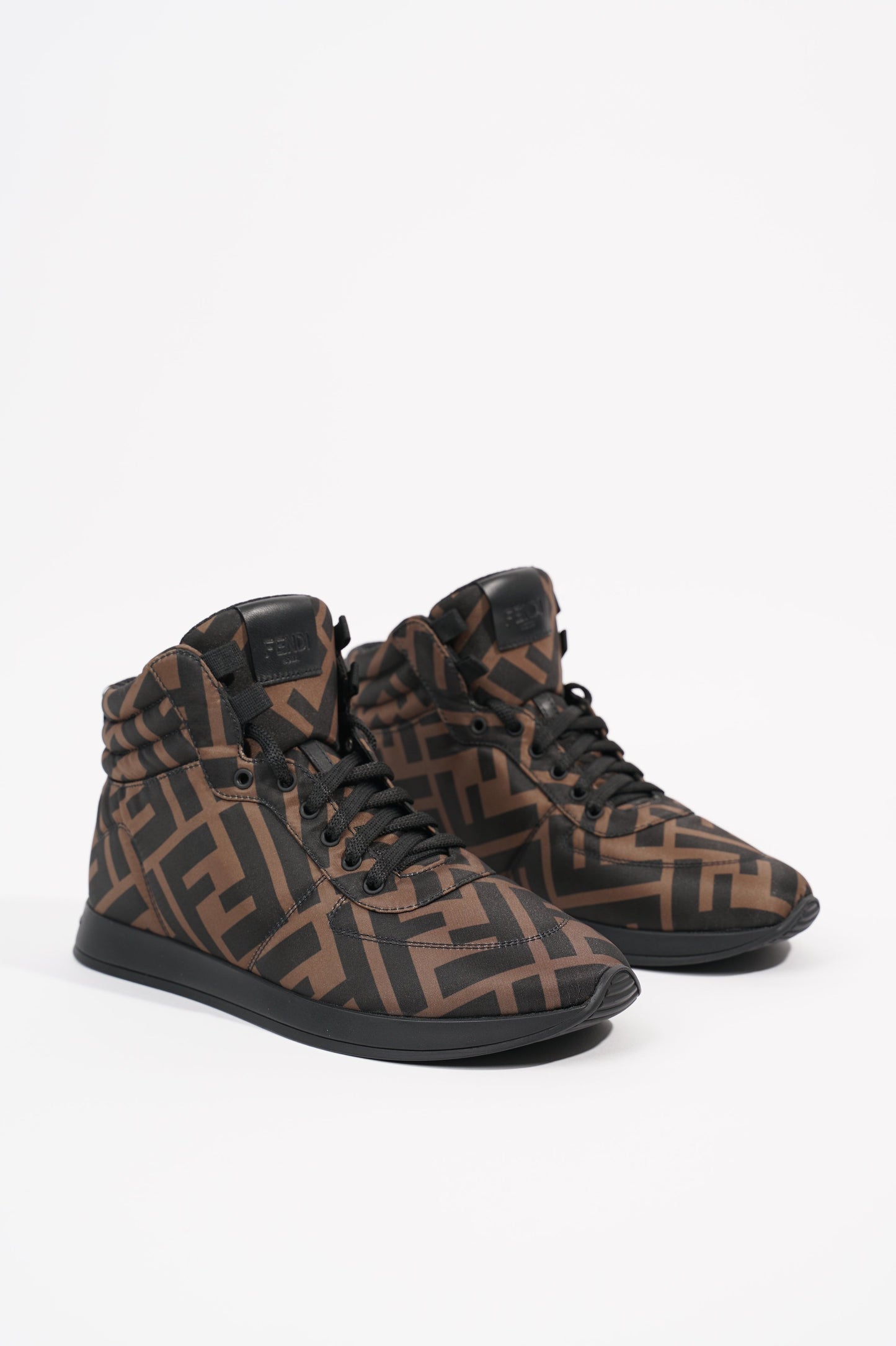 Fendi Womens Logo High Top Sneaker Zucca Monogram EU 36.5 / UK 3.5