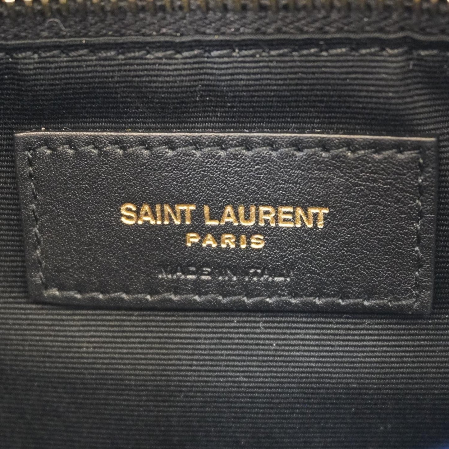 YVES SAINT LAURENT Loulou Puffer Polka Dots Canvas Crossbody Bag Blue