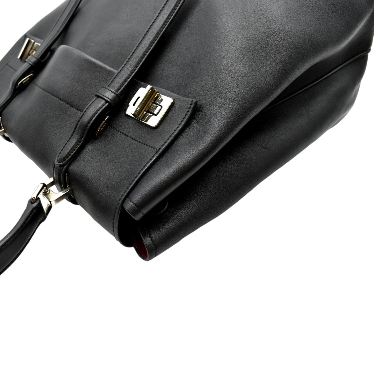 PRADA 2way Leather Tote Shoulder Bag Black BN2815