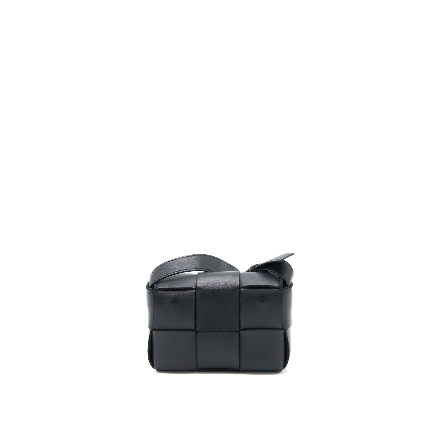 Bottega Veneta Mini Cassette Intrecciato Crossbody Purse Black
