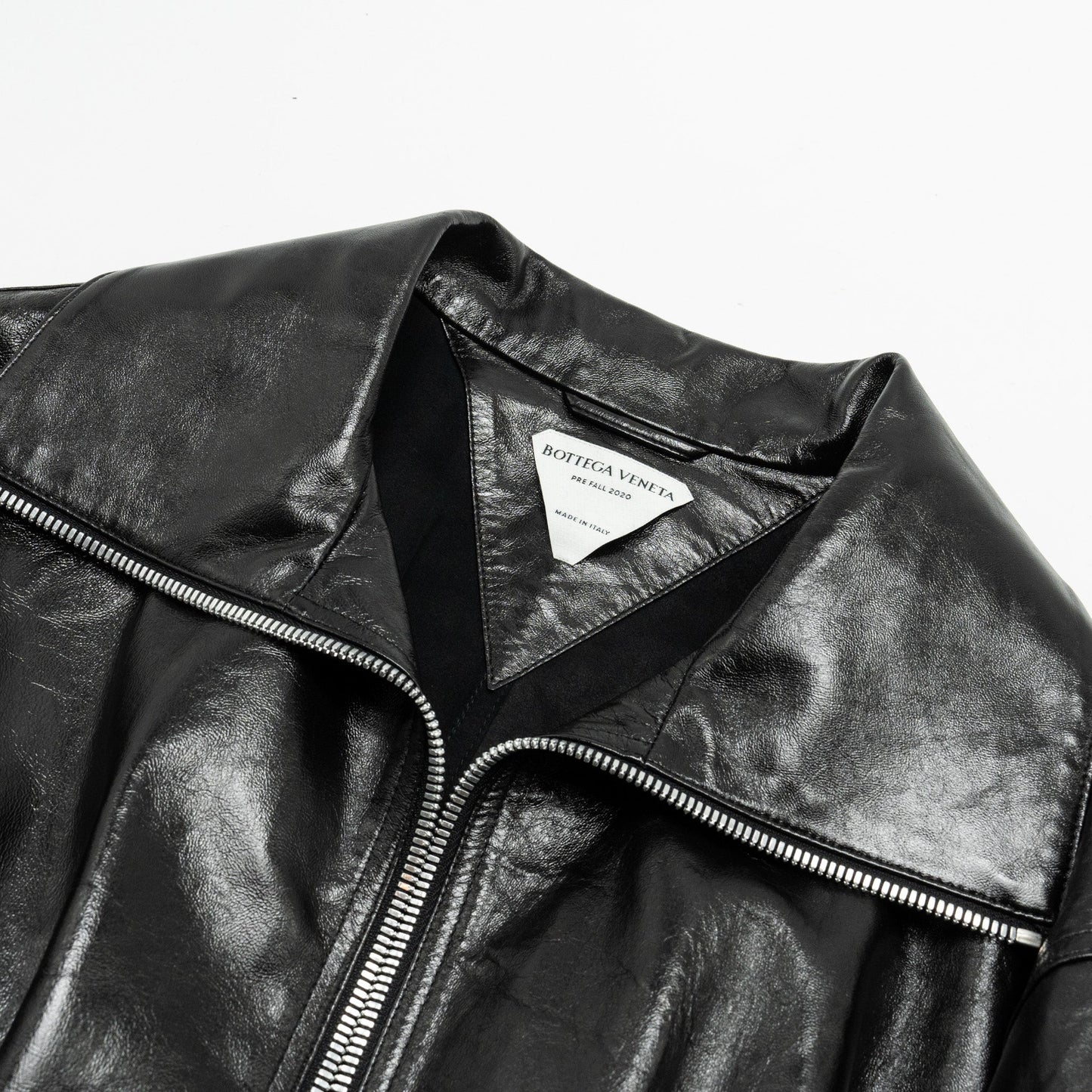 BOTTEGA VENETA Size Pre Fall 2020 Hooded Shell-trimmed Coat Shiny Lambskin Black