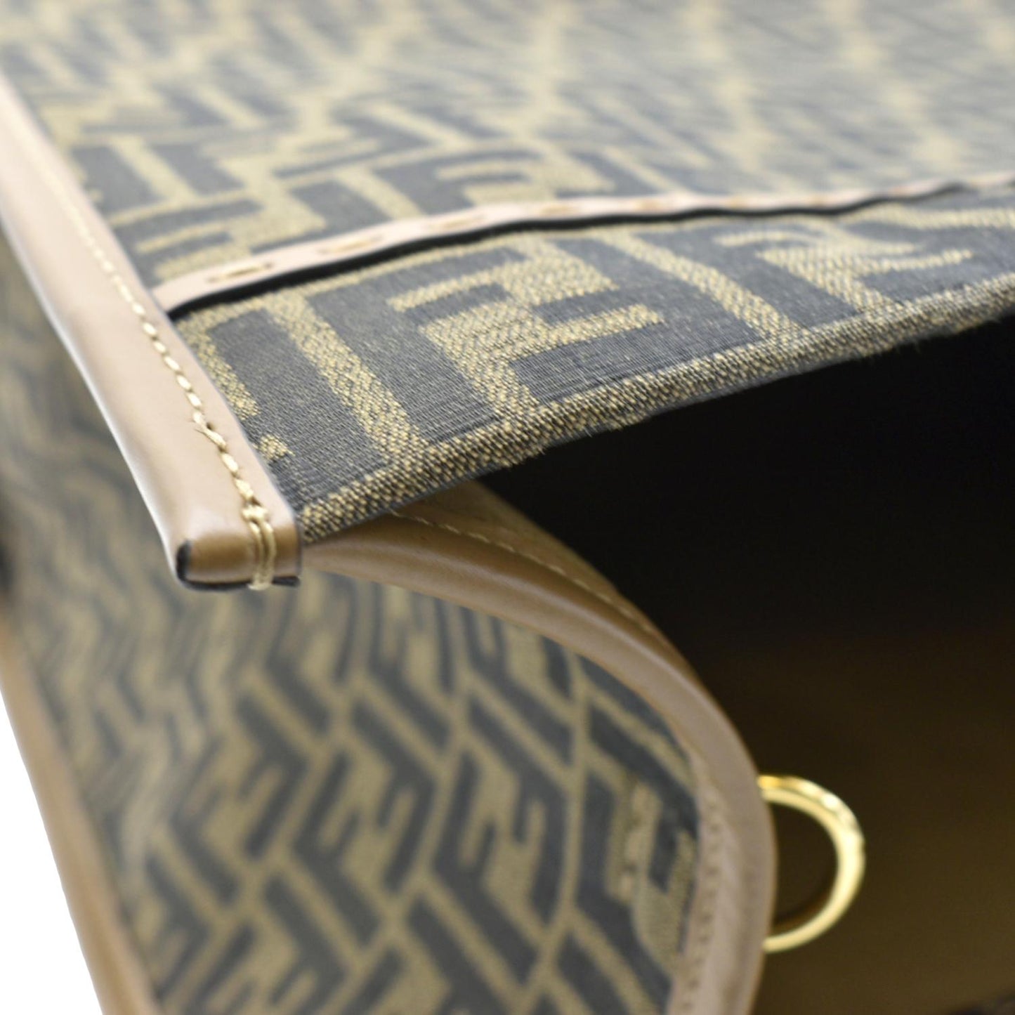 FENDI Sunshine Monogram Canvas Tote Bag Brown