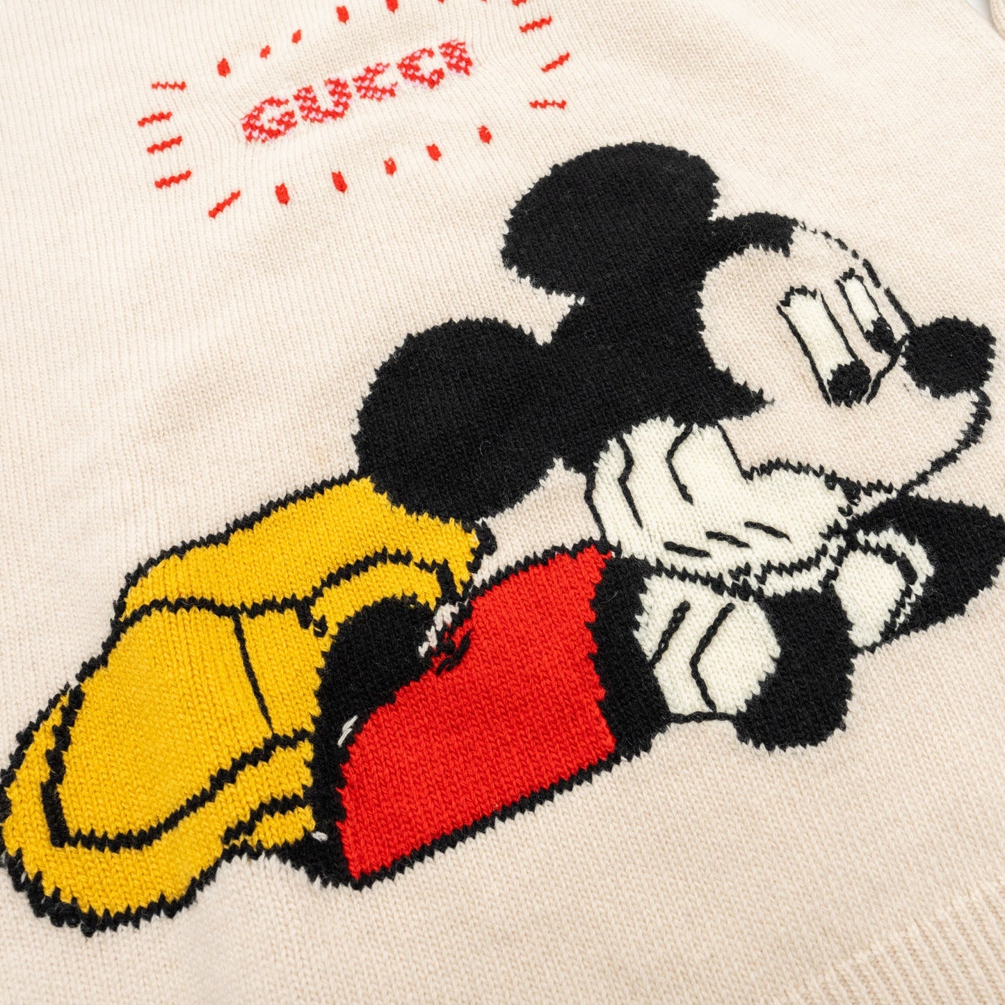 Gucci Size S Disney Limited Edition Mickey Mo  Sweater Wool Light Pink