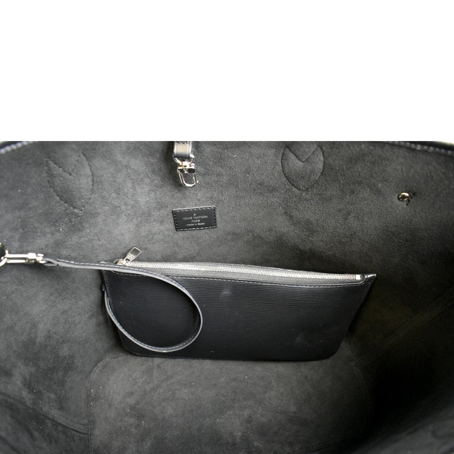 LOUIS VUITTON Neverfull Epi Leather Tote Shoulder Bag Black