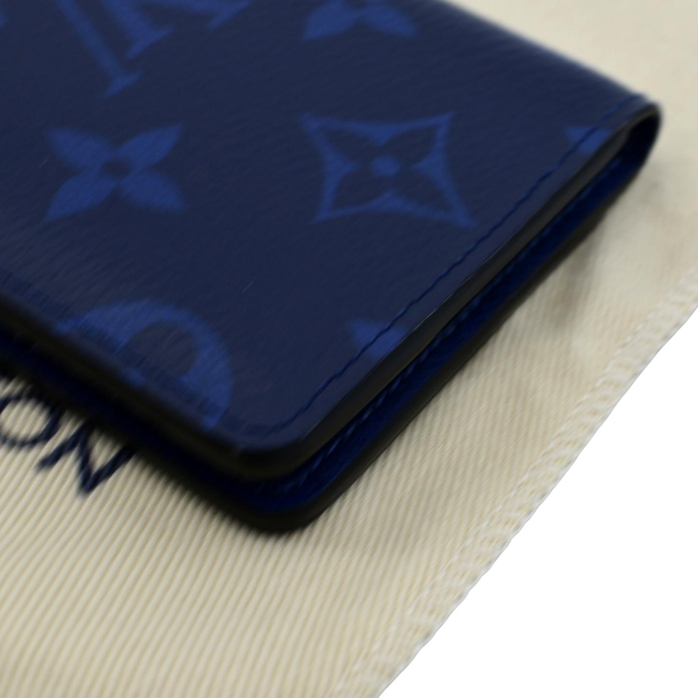LOUIS VUITTON Monogram Leather Pocket Organizer Navy Blue