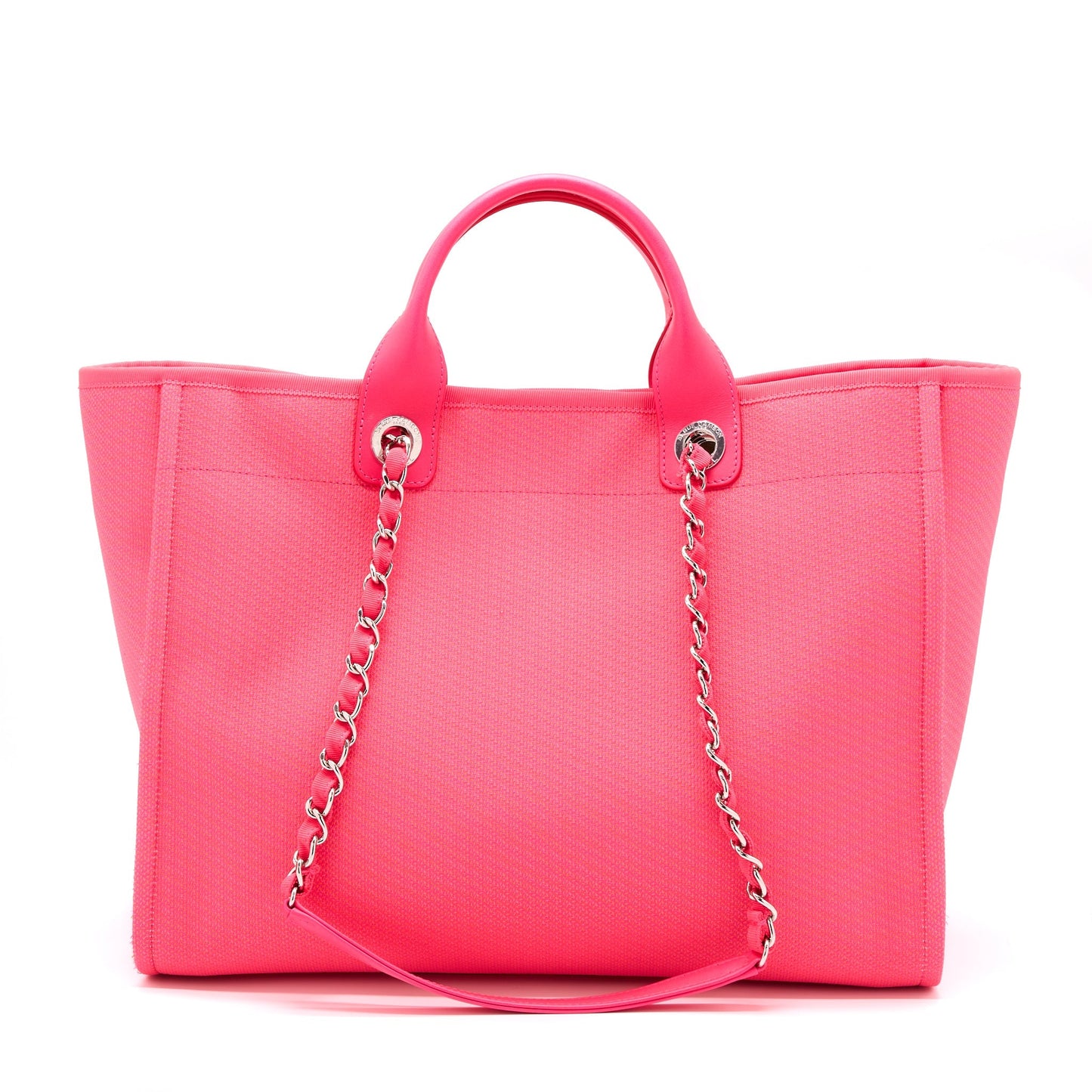 Chanel Deauville Tote Bag Hot Pink SHW