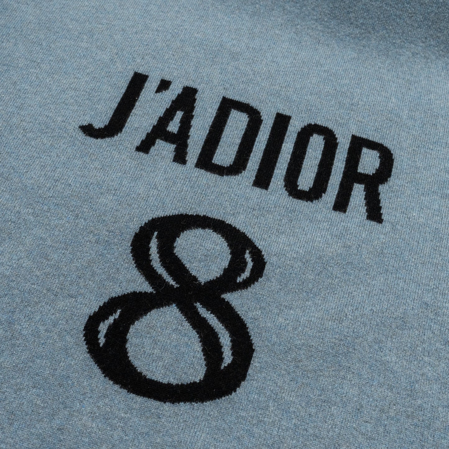 Size 36 J'adior 8' Hooded Sweater with Rear Signature Cashmere Blue Grey/Black