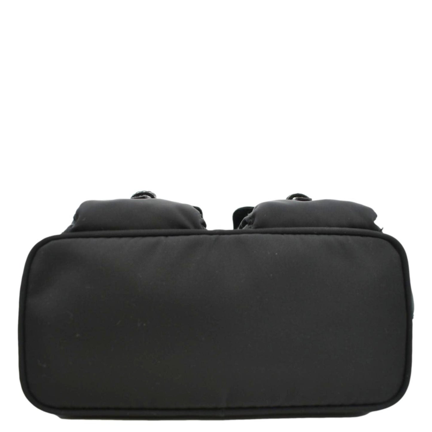 PRADA Double Pocket Mini Nylon Backpack Shoulder Bag Black