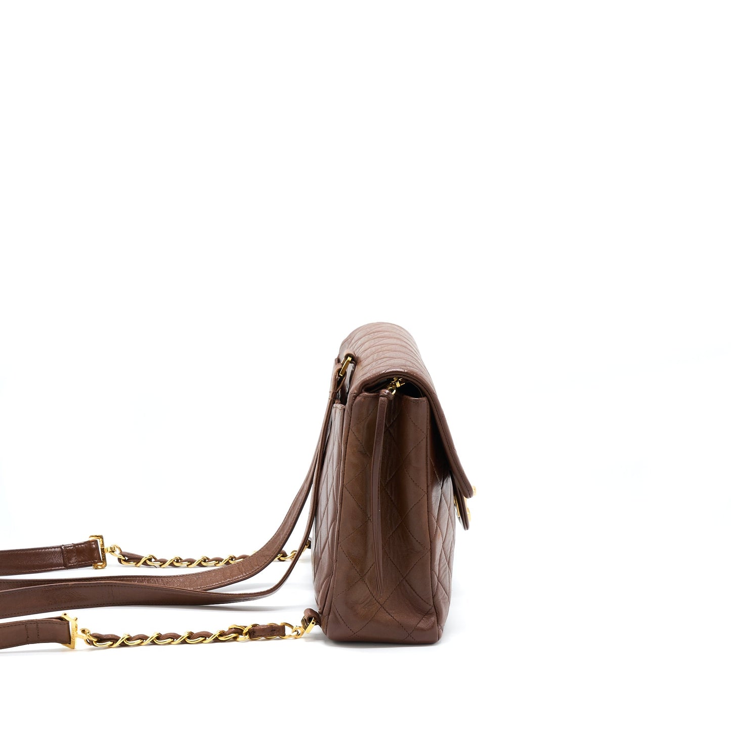 Chanel   Classic Timeless Backpack Lambskin Brown GHW