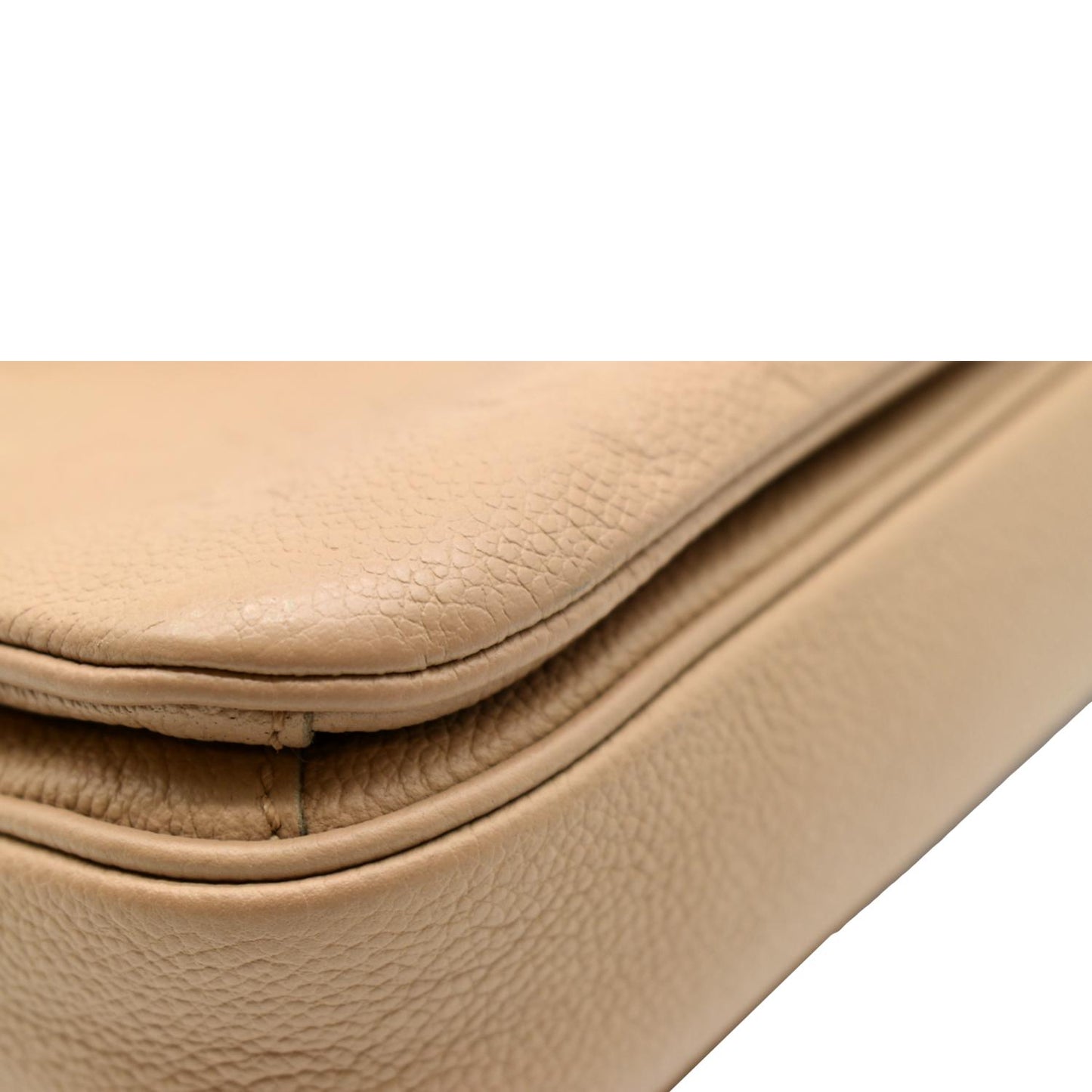 LOUIS VUITTON Metis Pochette Empreinte Leather Crossbody Bag Beige