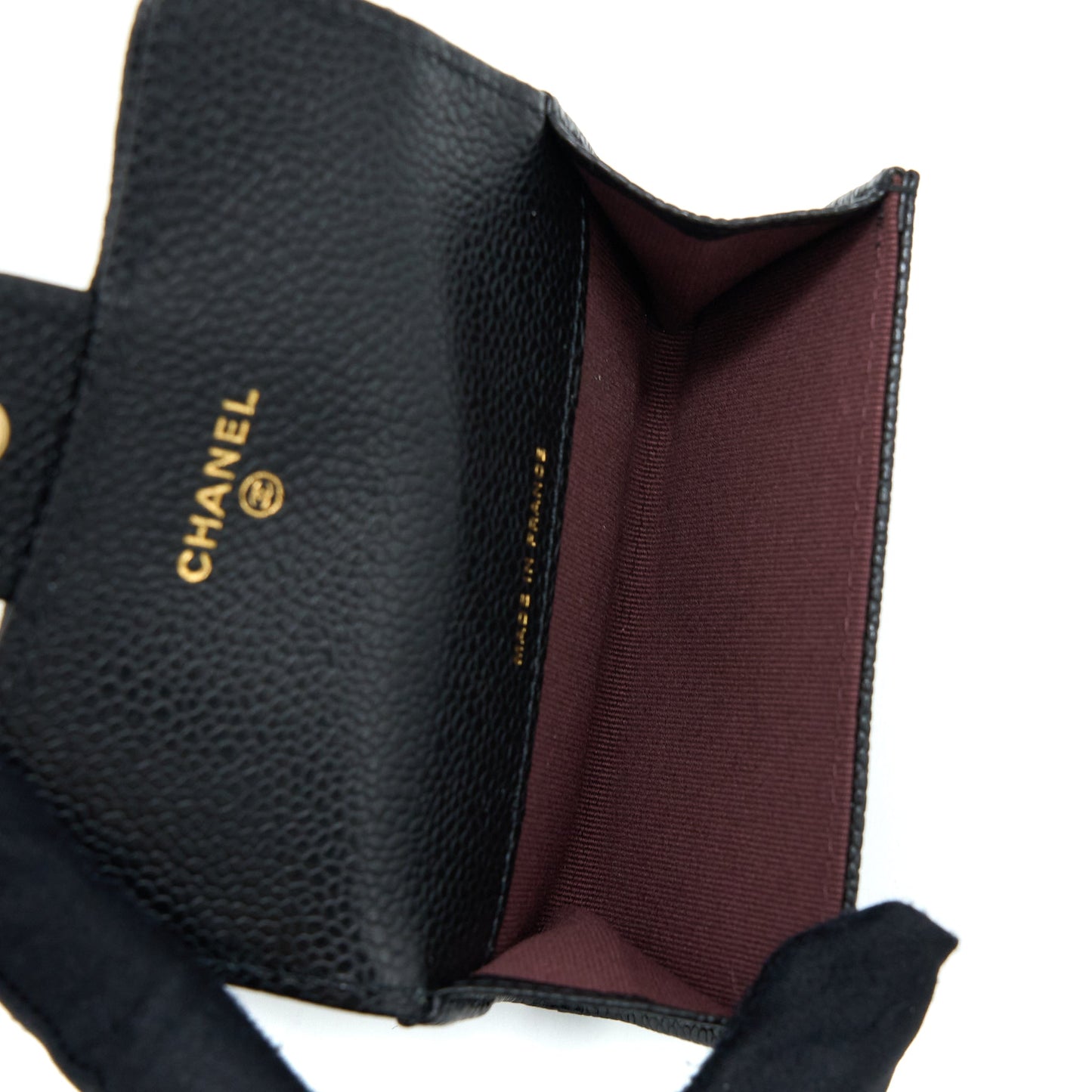 Chanel Classic Flap  Holder Caviar Leather Black LGHW