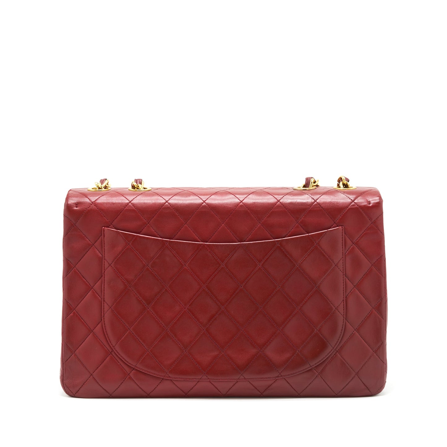 Chanel   Maxi Flap Bag Lambskin Red GHW