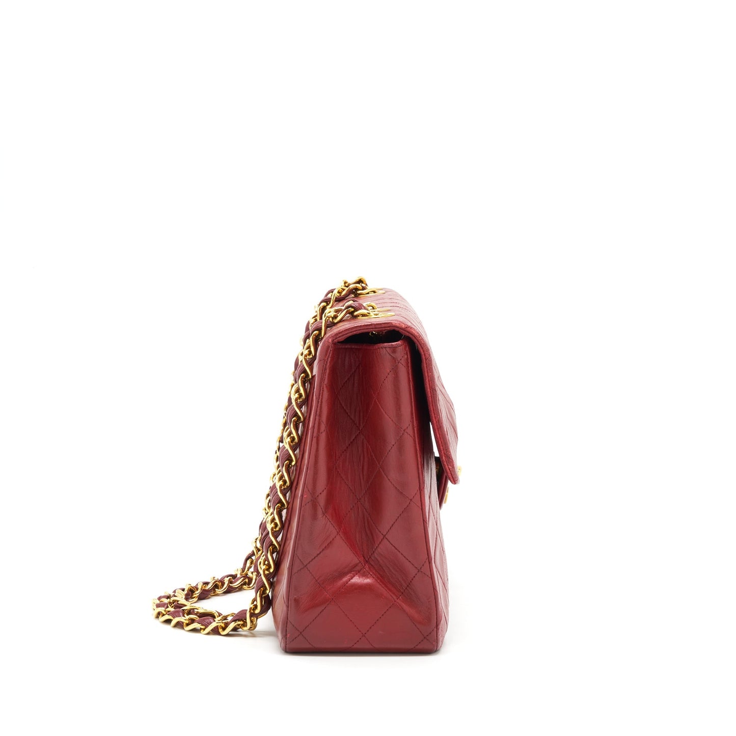 Chanel   Maxi Flap Bag Lambskin Red GHW