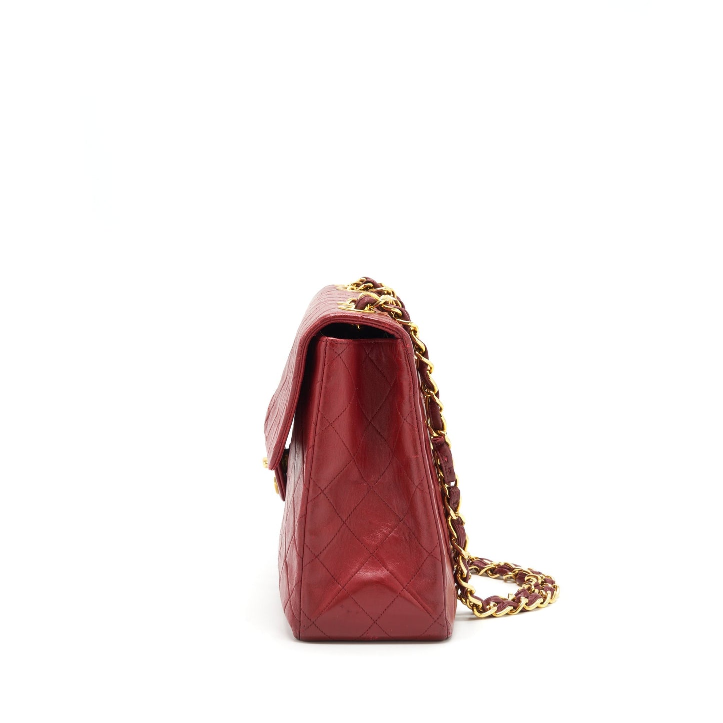 Chanel   Maxi Flap Bag Lambskin Red GHW