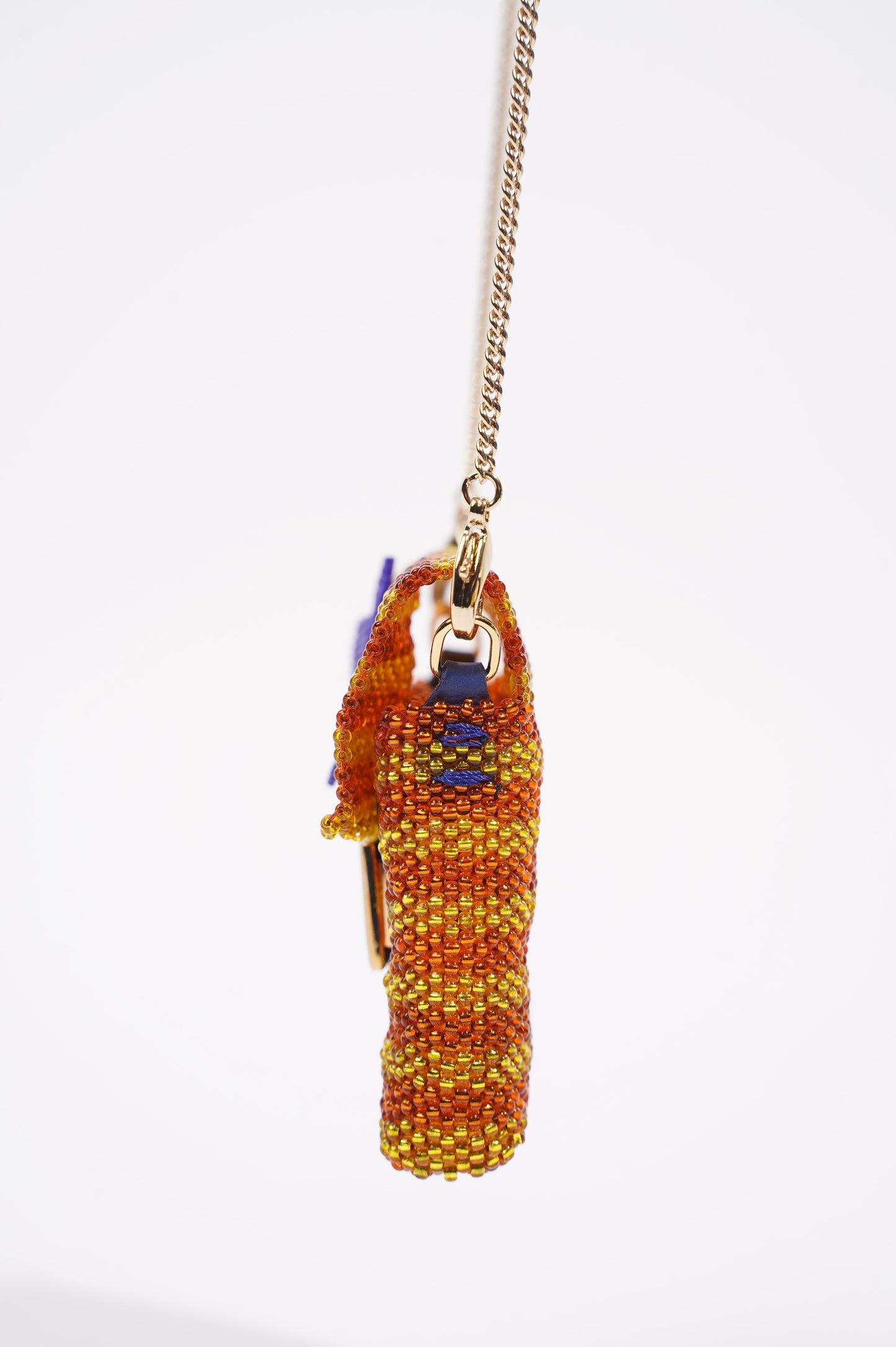 Fendi Womens Pico Baguette Charm Beads Orange / Yellow
