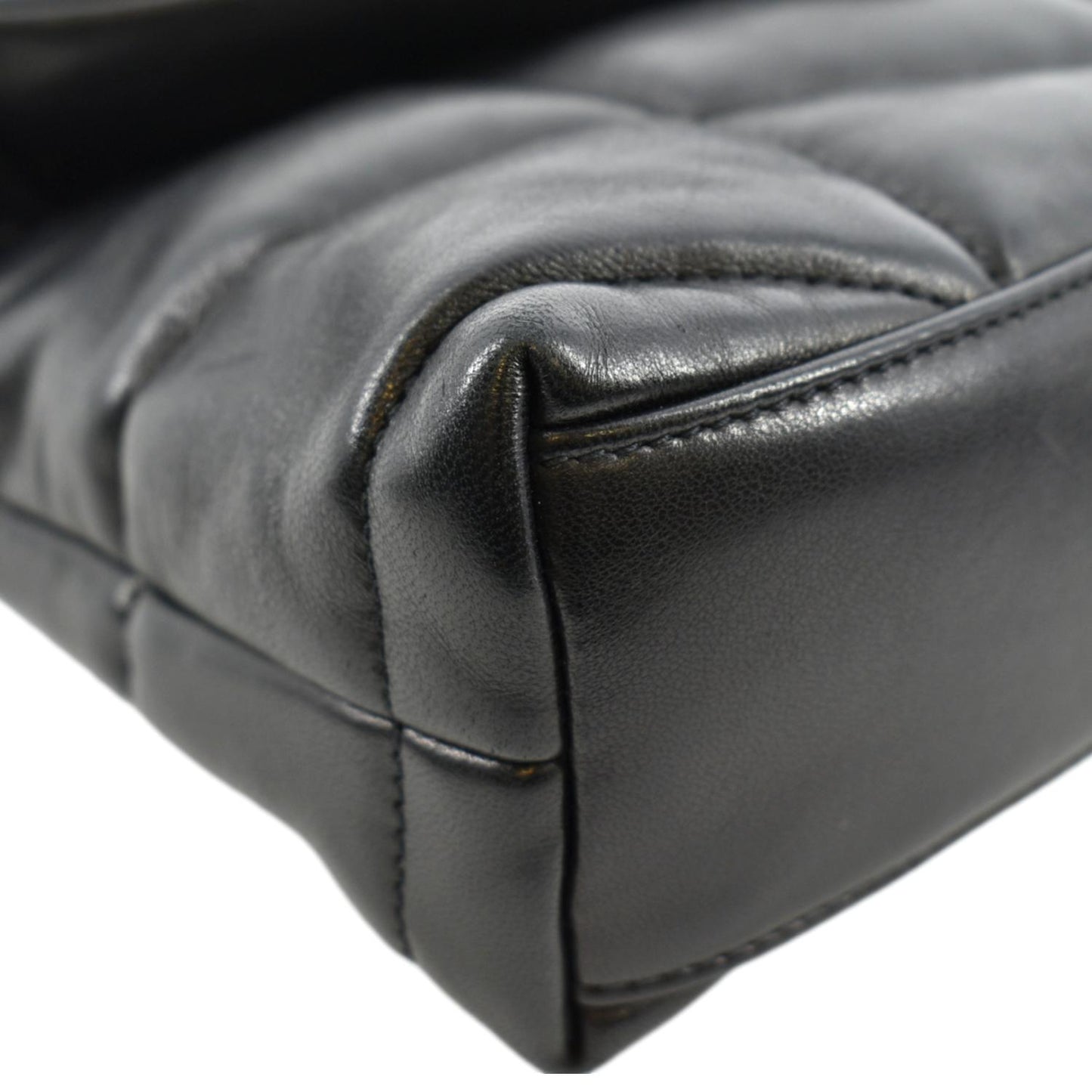 YVES SAINT LAURENT Toy Loulou Puffer Quilted Lambskin Leather Crossbody Bag Black