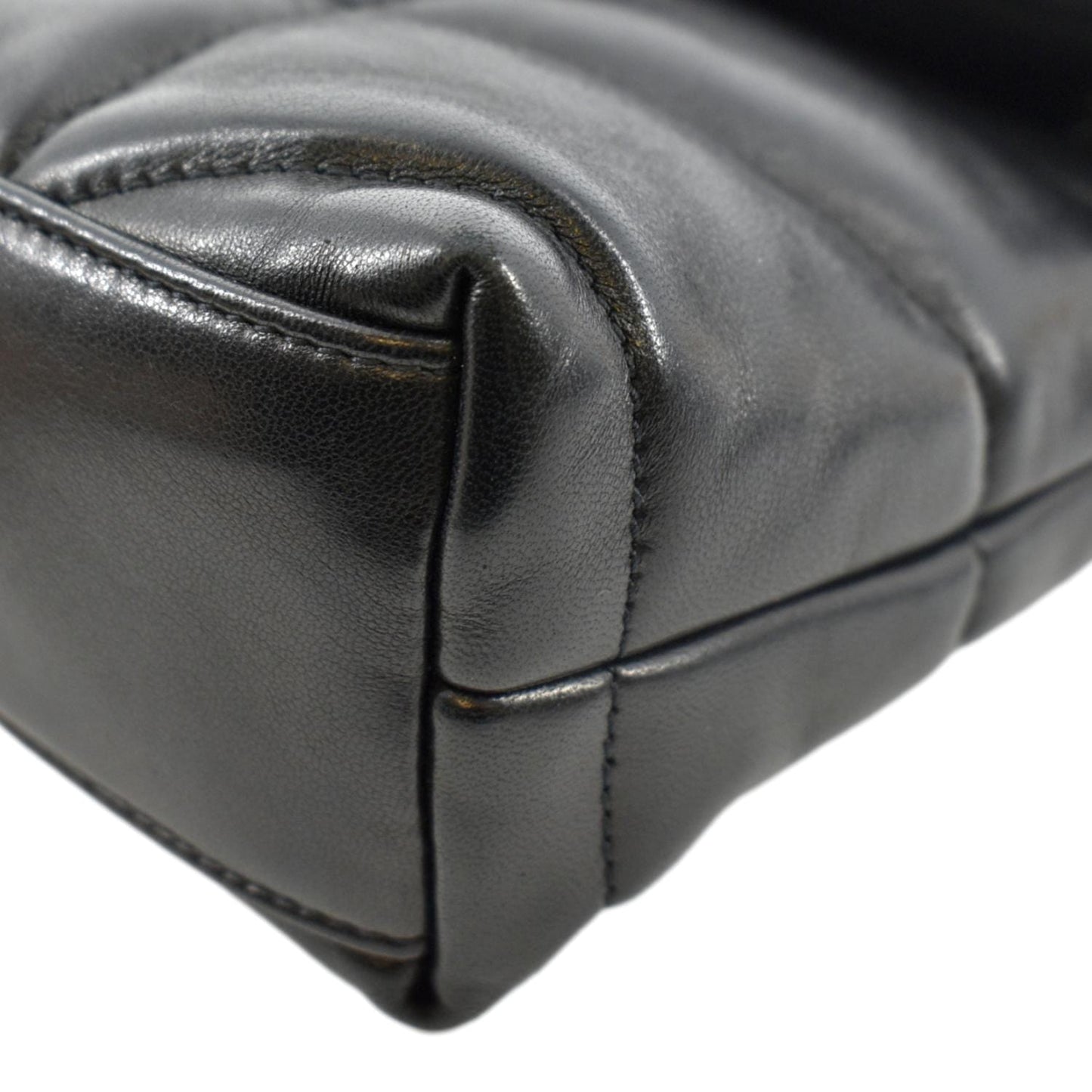 YVES SAINT LAURENT Toy Loulou Puffer Quilted Lambskin Leather Crossbody Bag Black