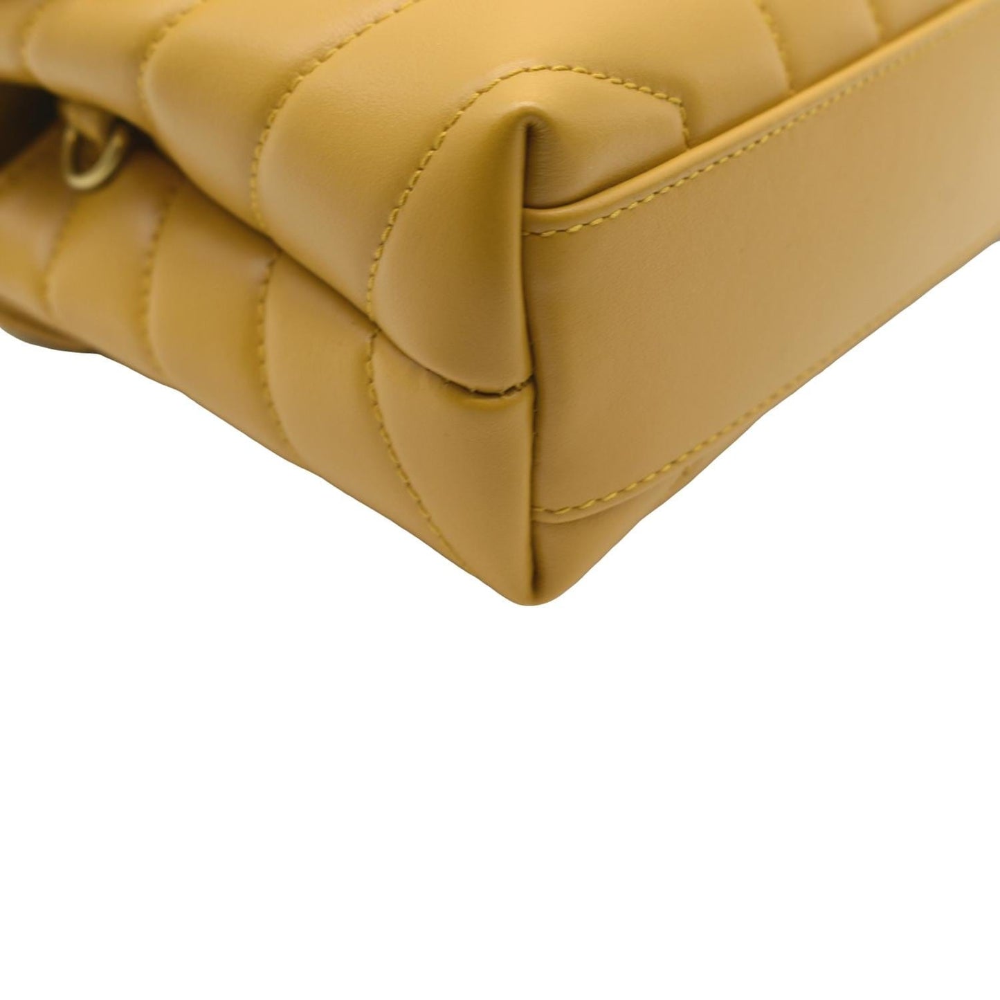 YVES SAINT LAURENT Mini Loulou Leather Crossbody Bag Yellow