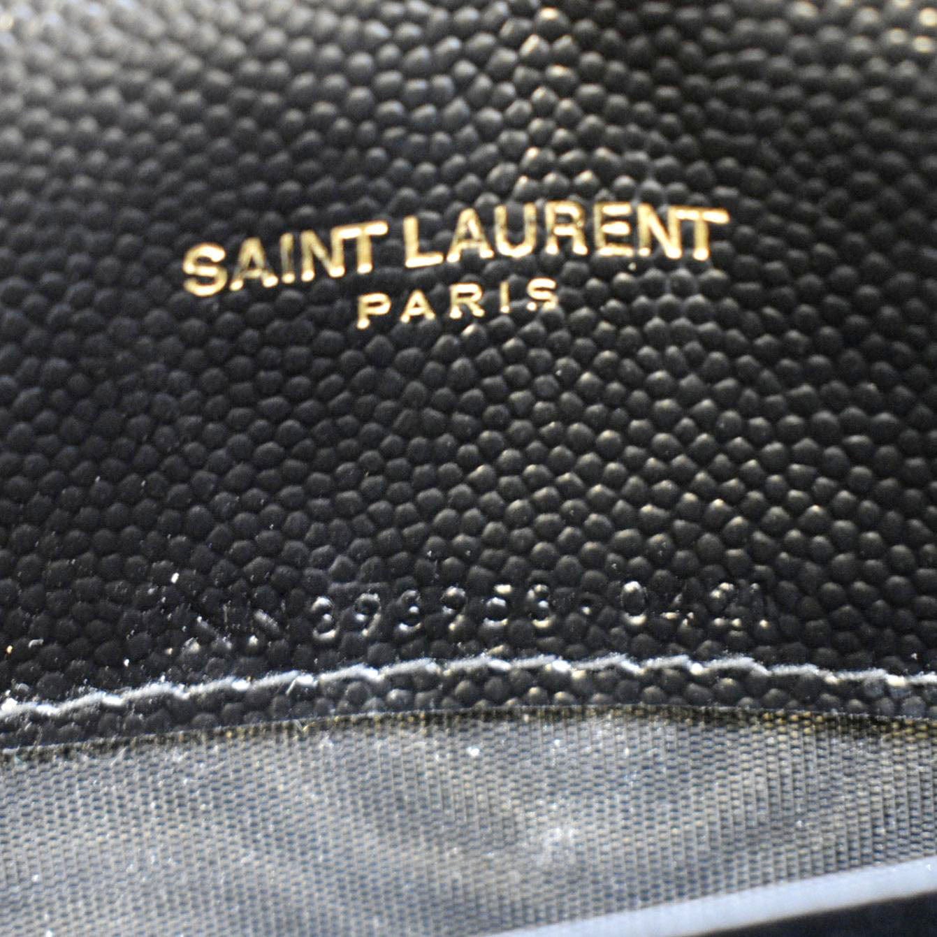 YVES SAINT LAURENT Cassandre Matelasse Chain Wallet Crossbody Bag Black