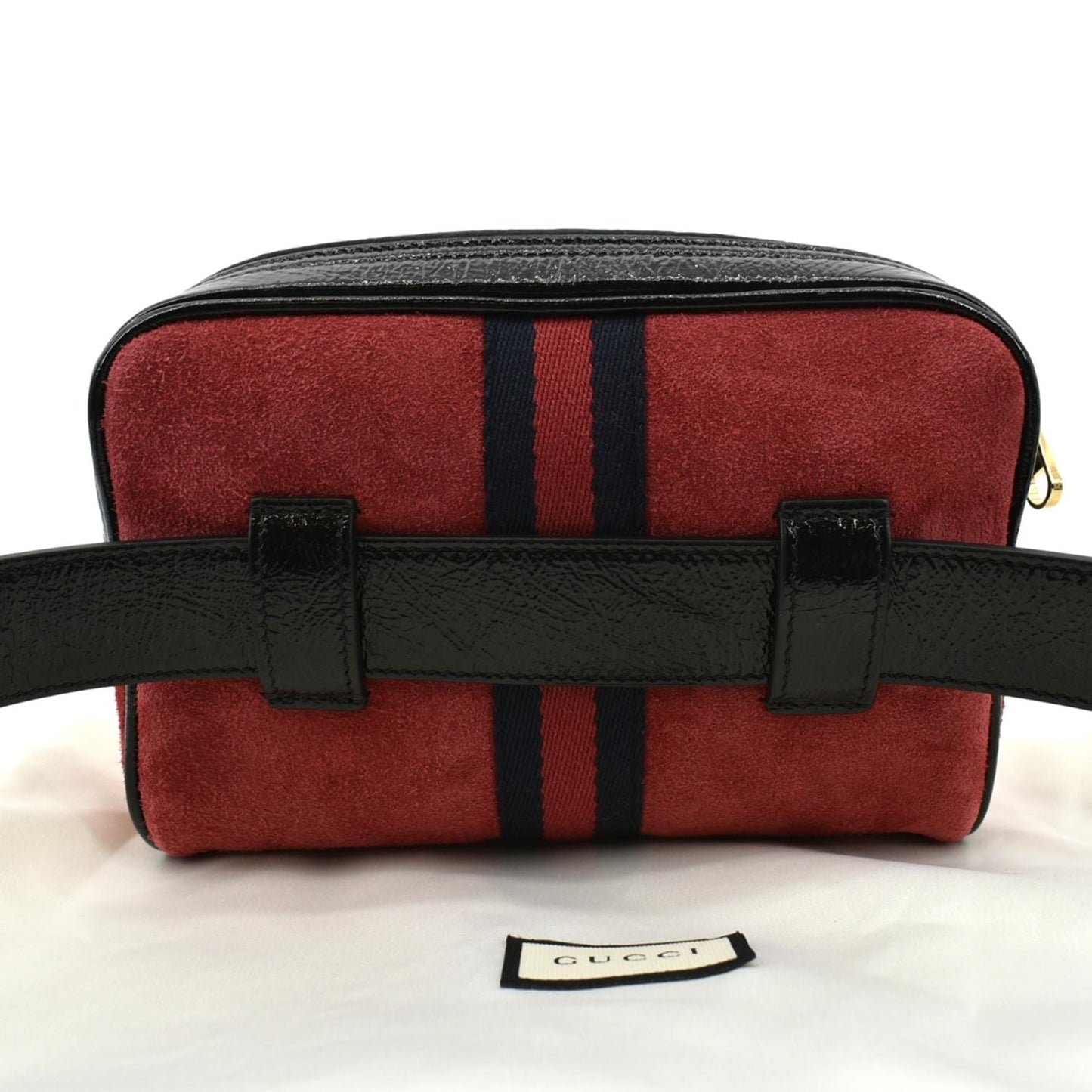 GUCCI Ophidia Small Suede Belt Waist Bag Red 517076
