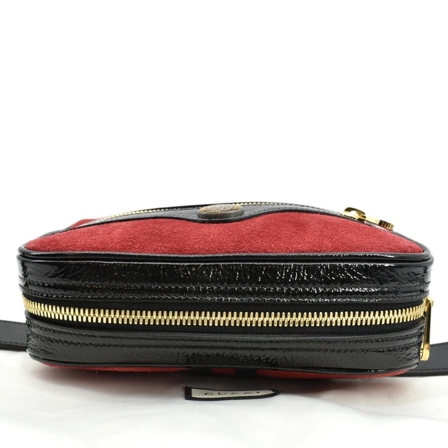 GUCCI Ophidia Small Suede Belt Waist Bag Red 517076