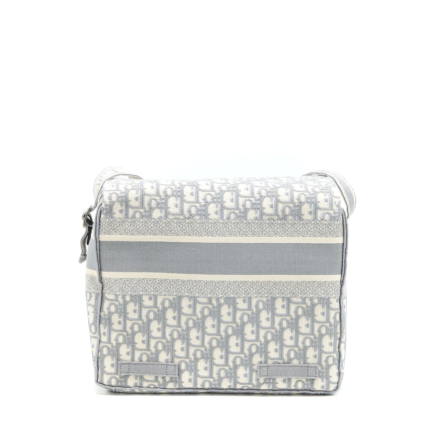 Dior Diorcamp Messenger Purse Oblique Embroidery Light Grey