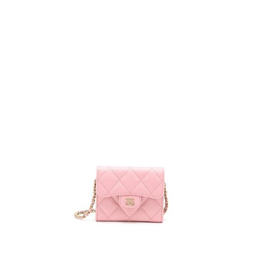 Chanel 22C Flap  Holder with Chain Caviar Pink LGHW
