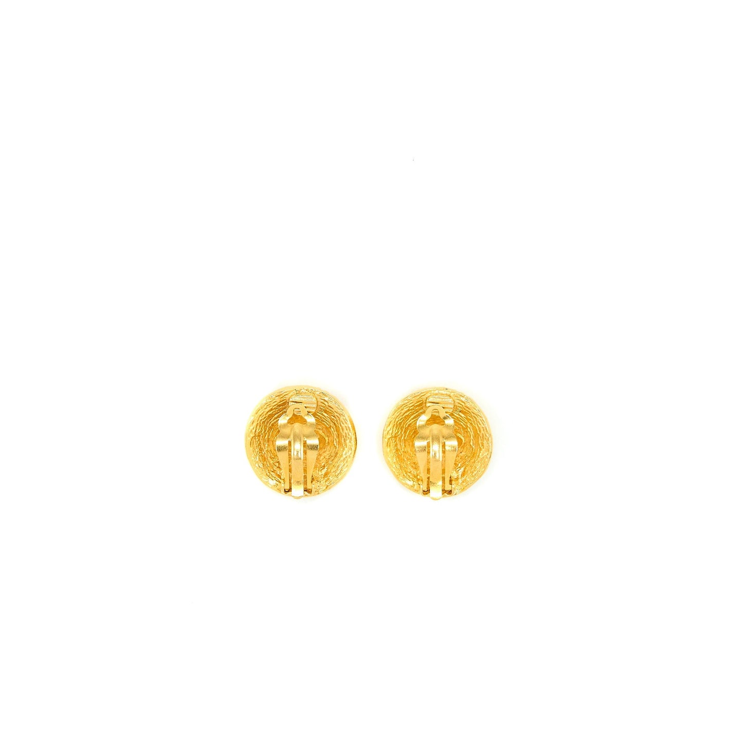 Chanel   Round Ear Clips Gold Tone