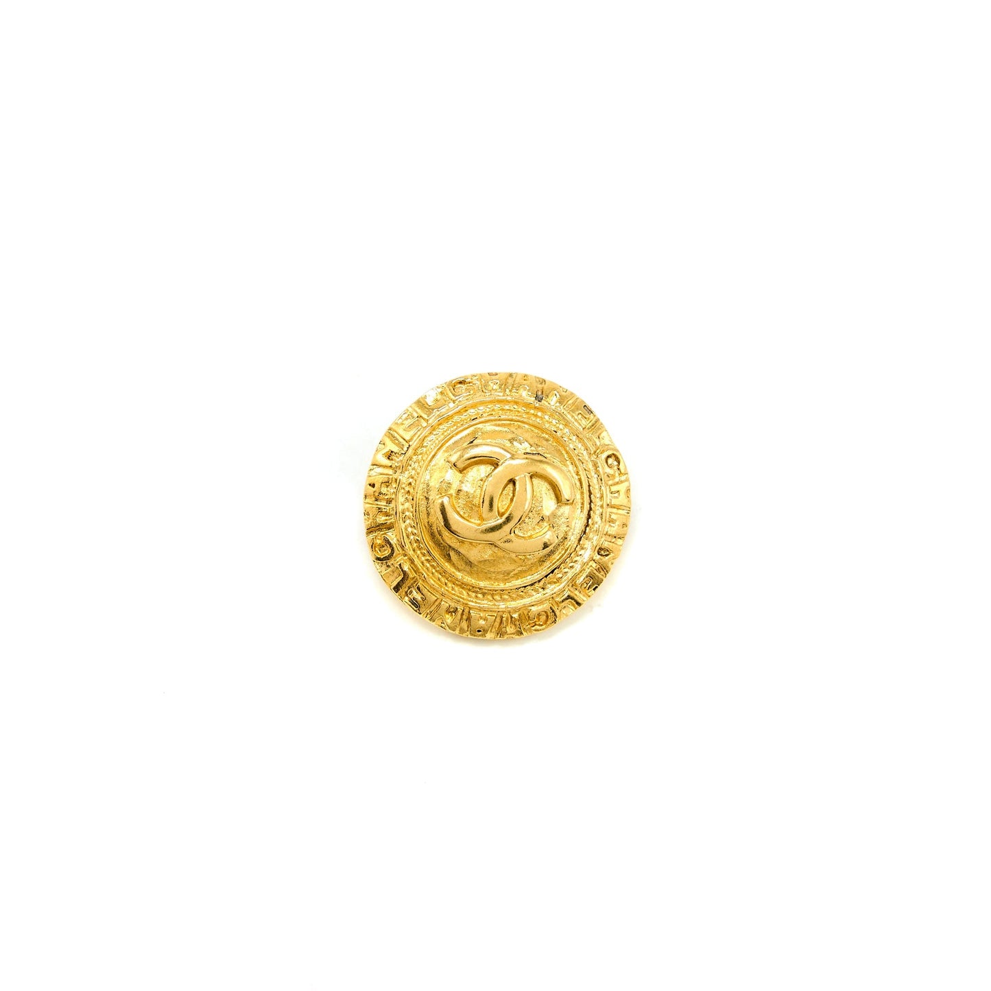 Chanel   Round Ear Clips Gold Tone