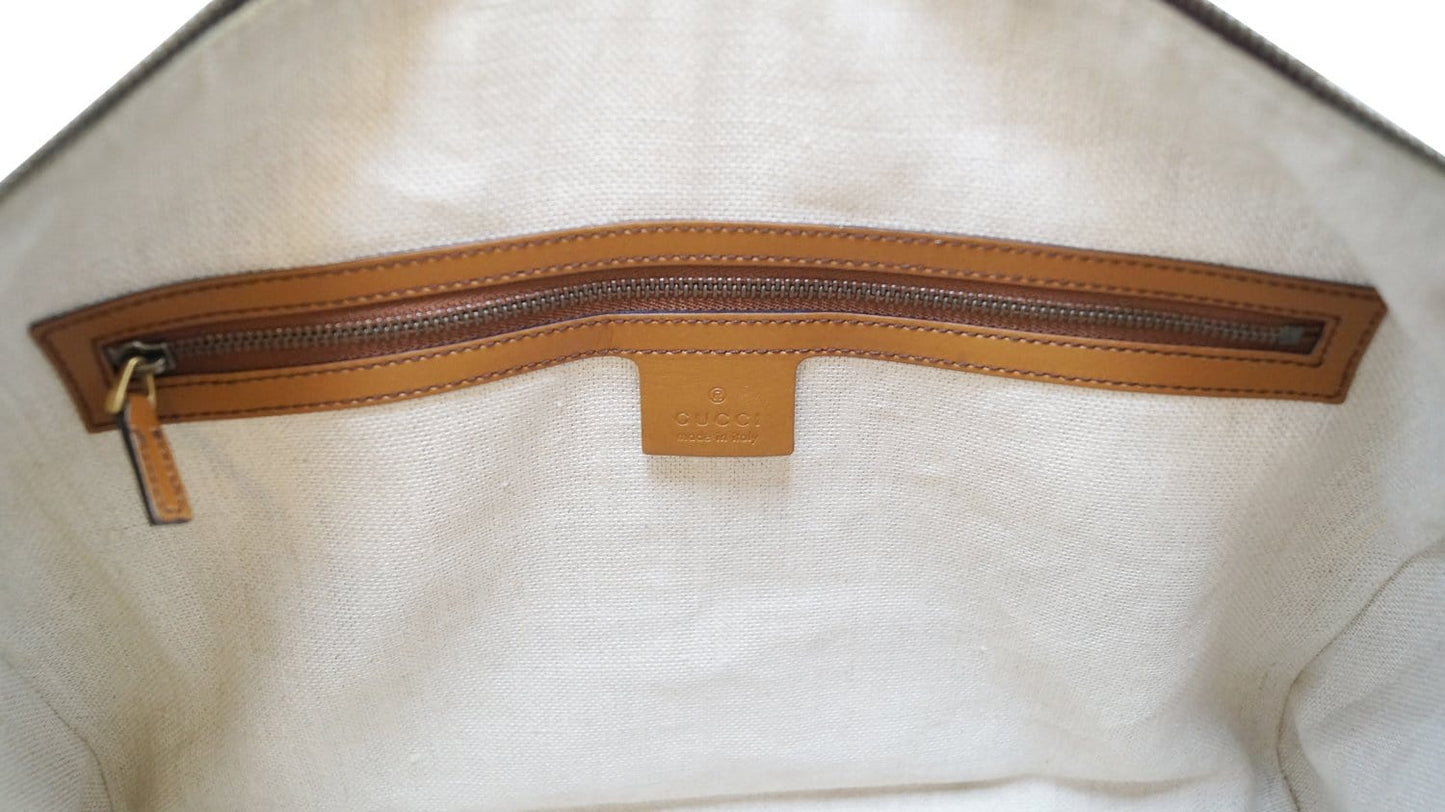 GUCCI Lady Web  GG Canvas Boston Bag 381044