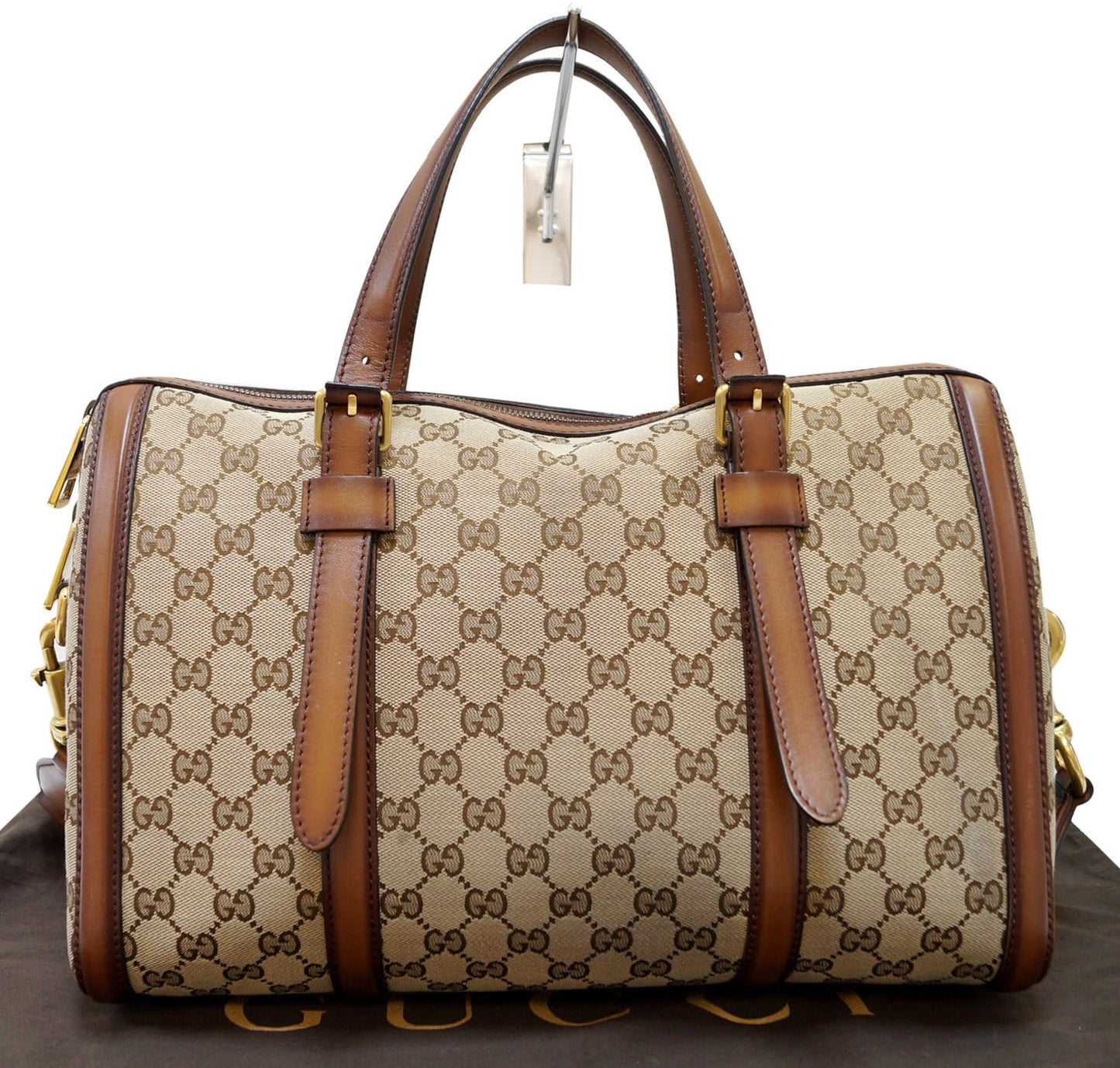 GUCCI Lady Web  GG Canvas Boston Bag 381044