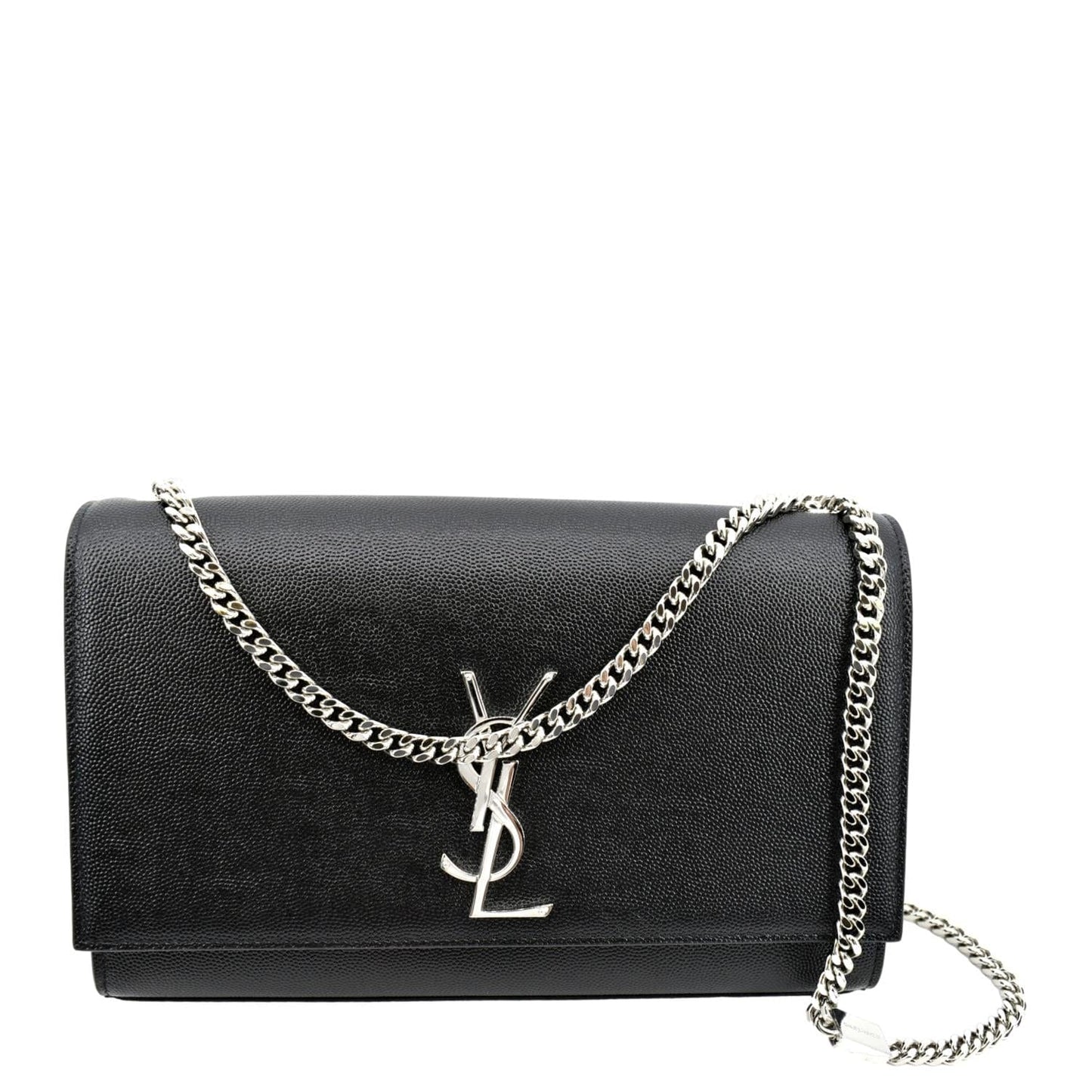 YVES SAINT LAURENT Kate Medium Grain De Poudre Leather Crossbody Bag Black