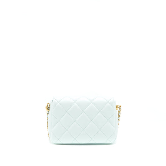 Chanel 21K My Perfect Mini Flap Bag Caviar Iridescent Pastel Green GHW (Microchip)