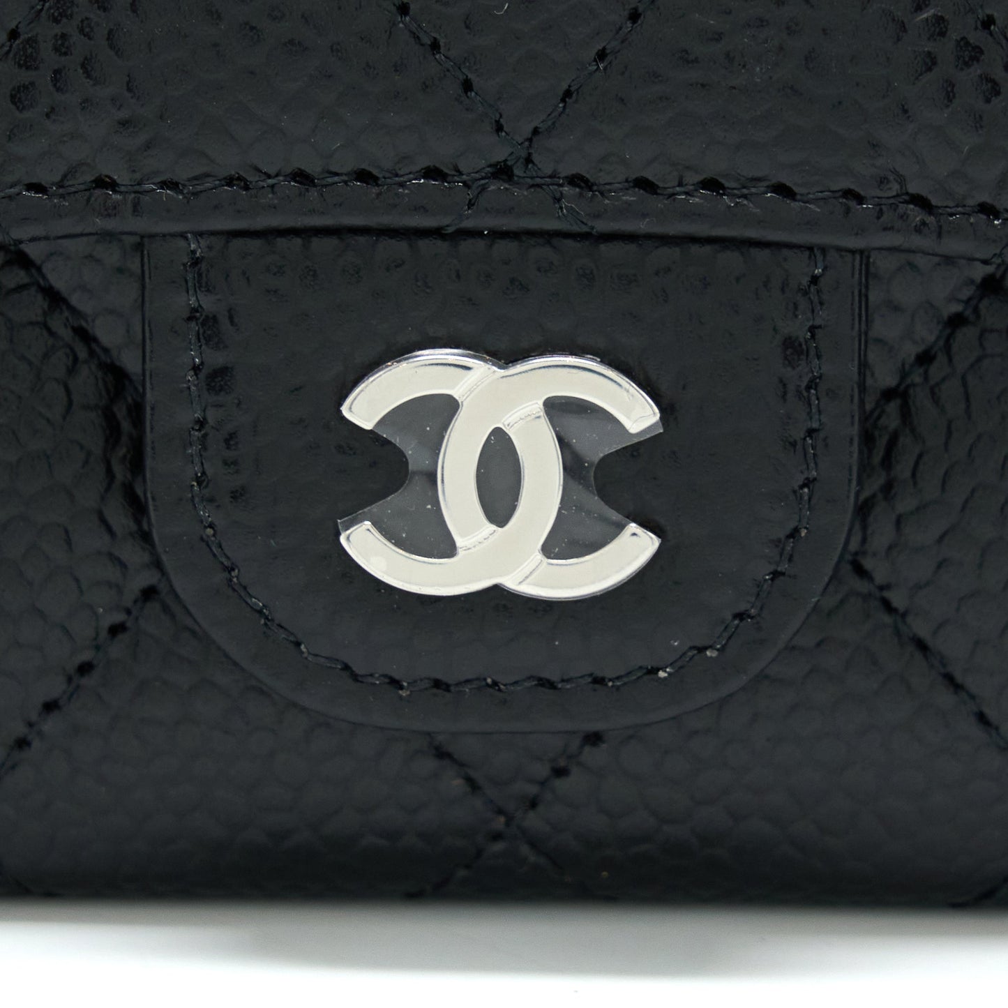 Chanel Classic Flap  Holder Caviar Black SHW