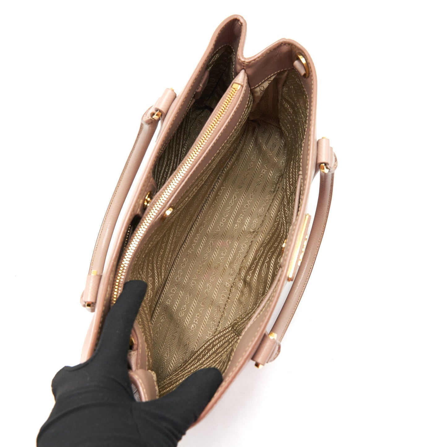 Prada Saffiano Tote Purse Beige