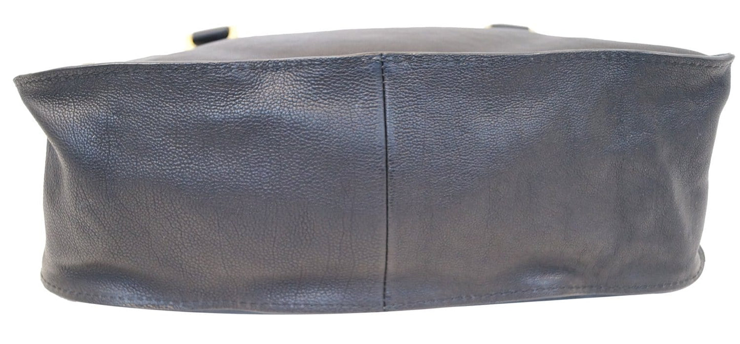 CHLOE Black Leather Marcie Large Shoulder Handbag
