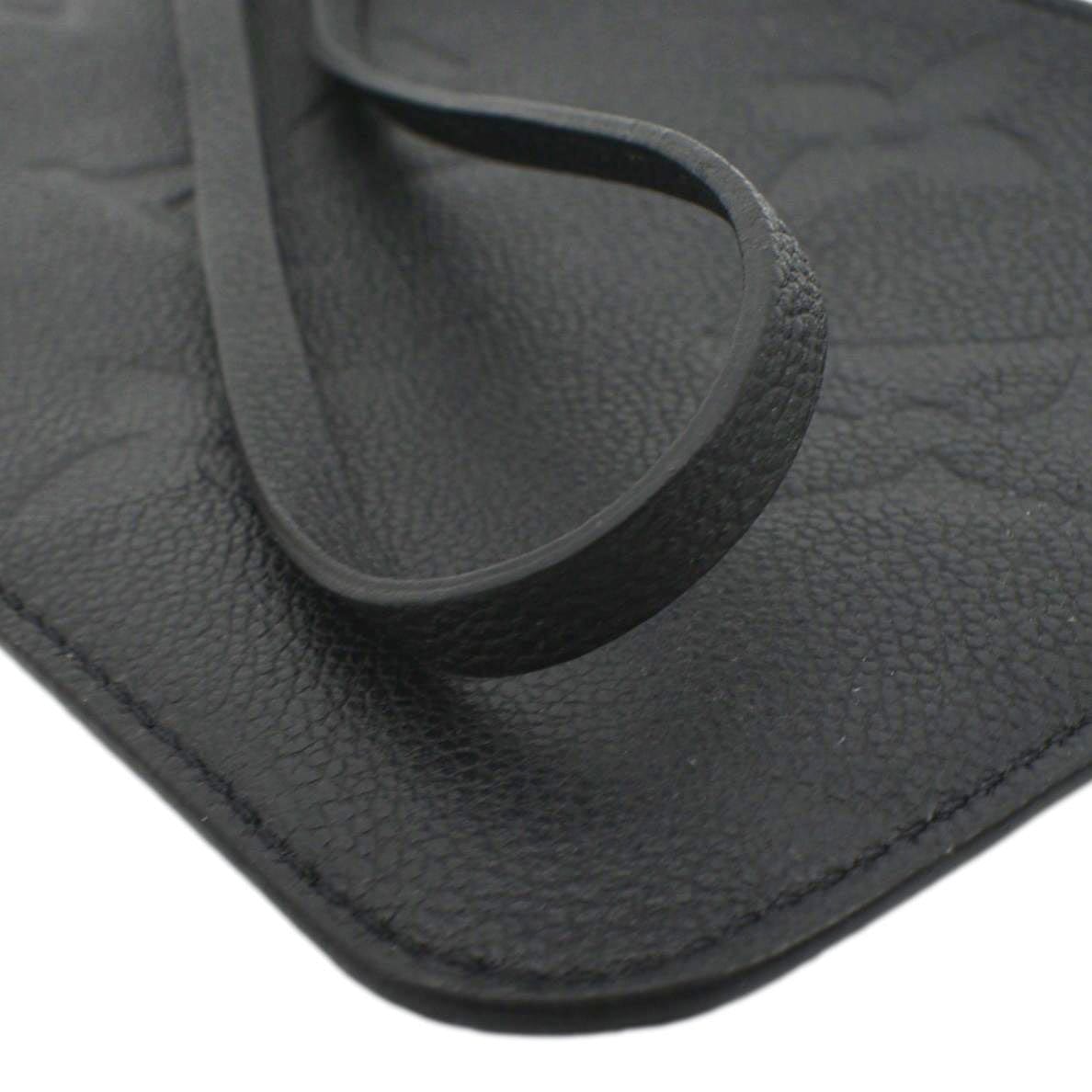 LOUIS VUITTON Empreinte Monogram Neverfull MM Pochette Wristlet Pouch Black