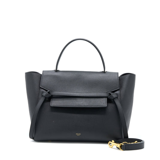 Celine Mini Belt Purse Grained Calfskin Black