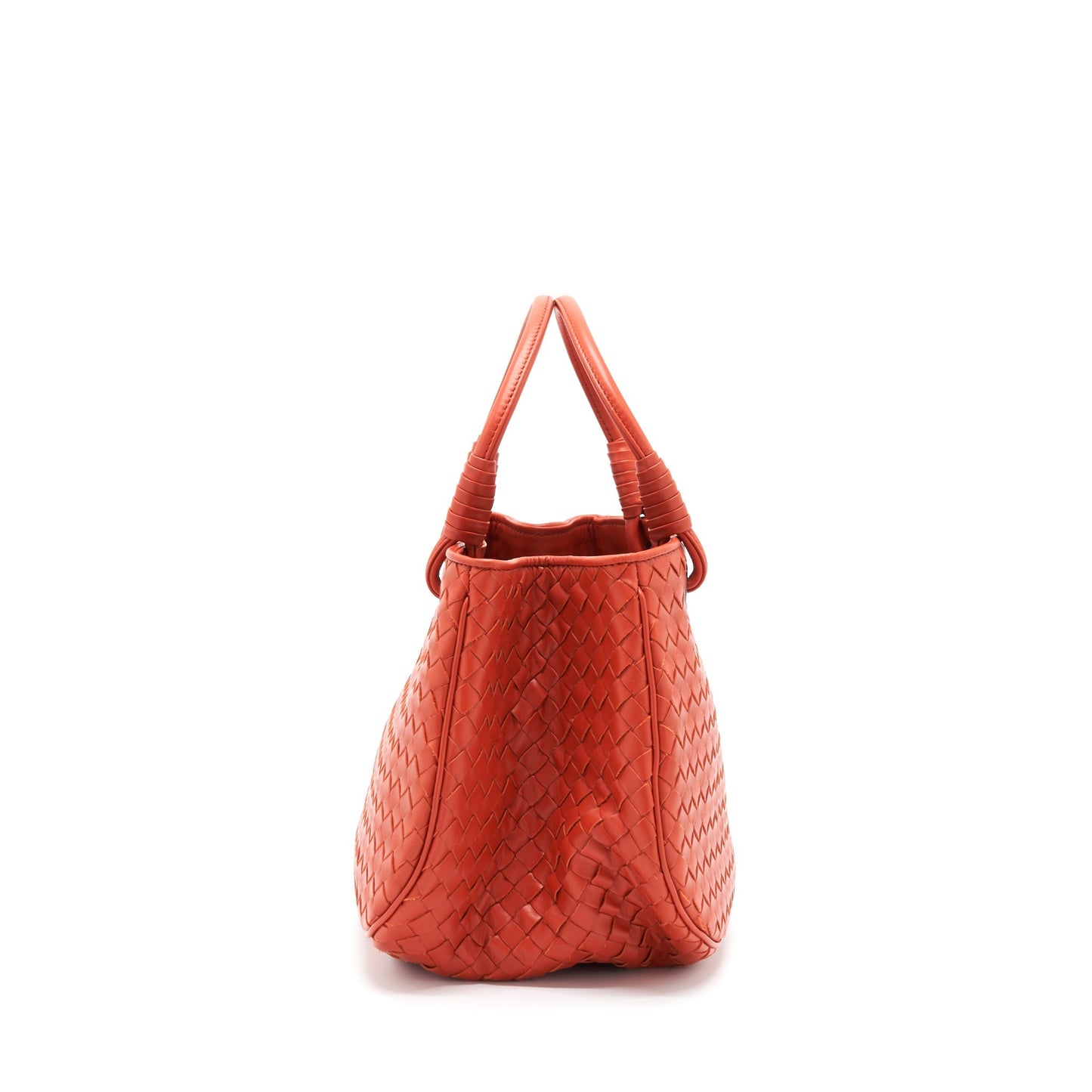 Bottega Veneta Tote Purse Orange Ruthenium Gold Hardware