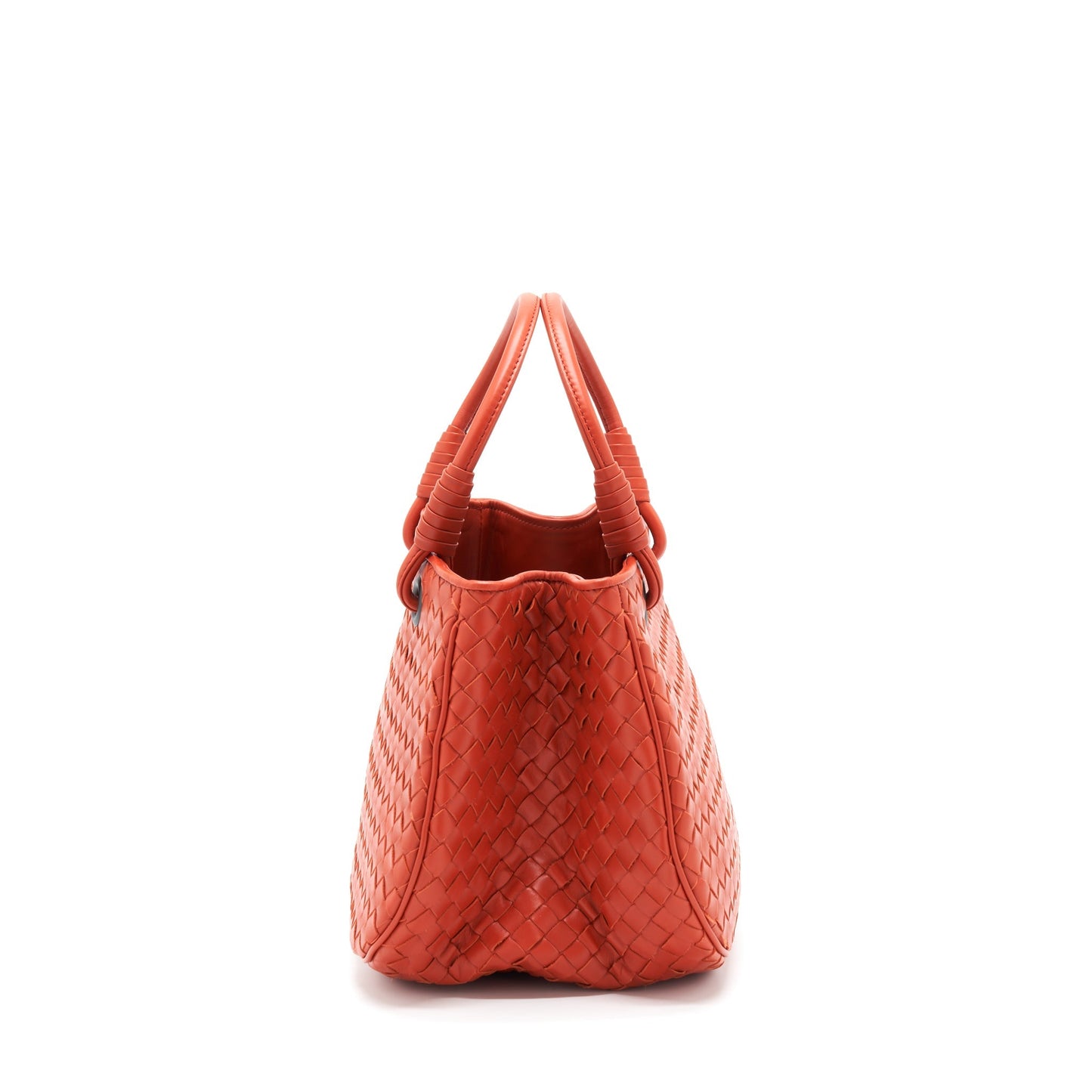 Bottega Veneta Tote Purse Orange Ruthenium Gold Hardware