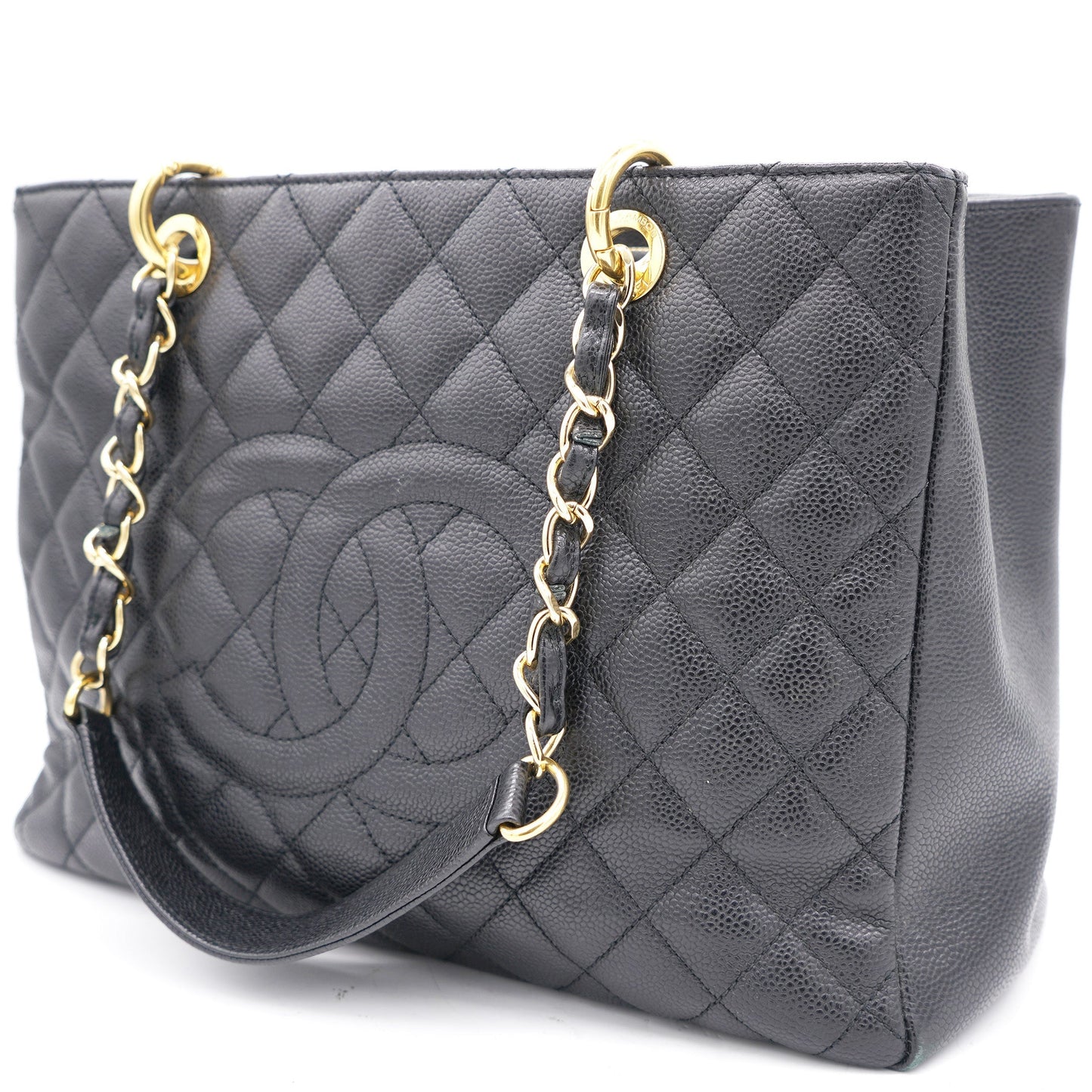 Chanel Black Quilted Caviar Leather Grand Shopper Tote