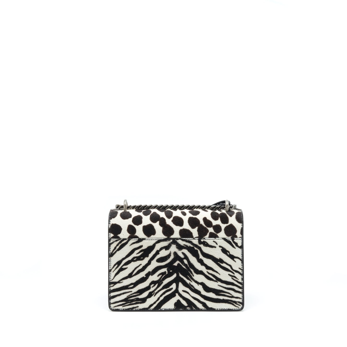 Saint Laurent/ Sunset Animal Print Calf Hair Ruthenium Hardware