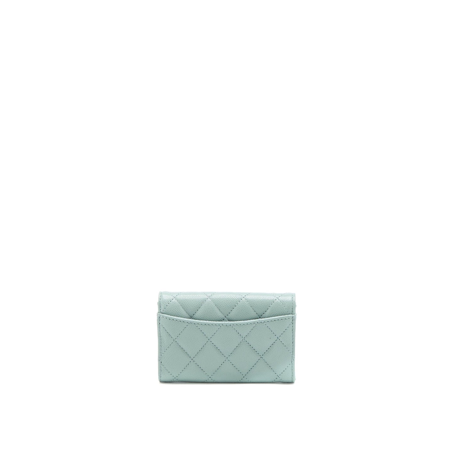 Chanel 23C Classic Flap  Holder Caviar Light Grey LGHW