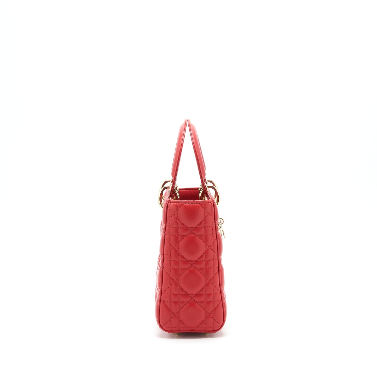 Dior Small Lady Dior Purse Lambskin Red
