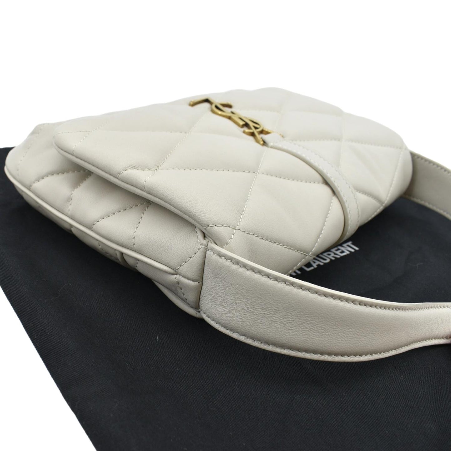 YVES SAINT LAURENT LE 57 Quilted Lambskin Leather Hobo Bag Antique