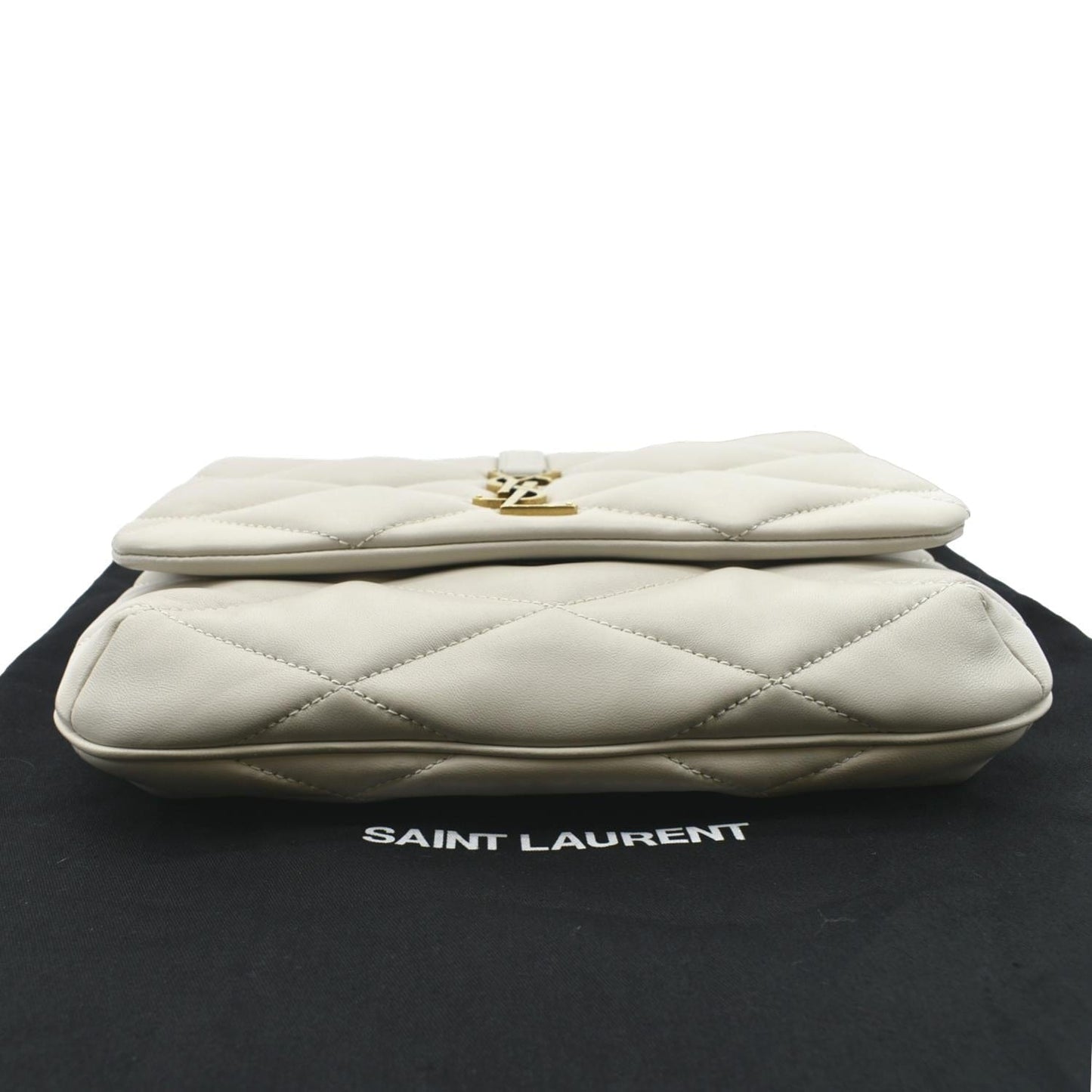 YVES SAINT LAURENT LE 57 Quilted Lambskin Leather Hobo Bag Antique