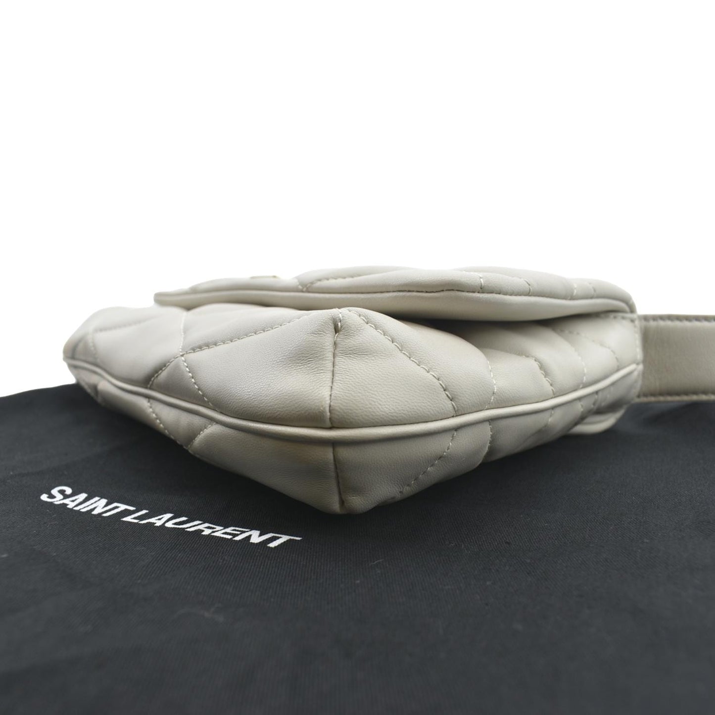 YVES SAINT LAURENT LE 57 Quilted Lambskin Leather Hobo Bag Antique